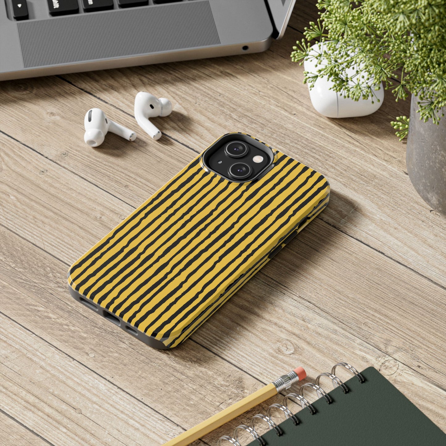 Sorta Stripe Yellow / Black Phone Case