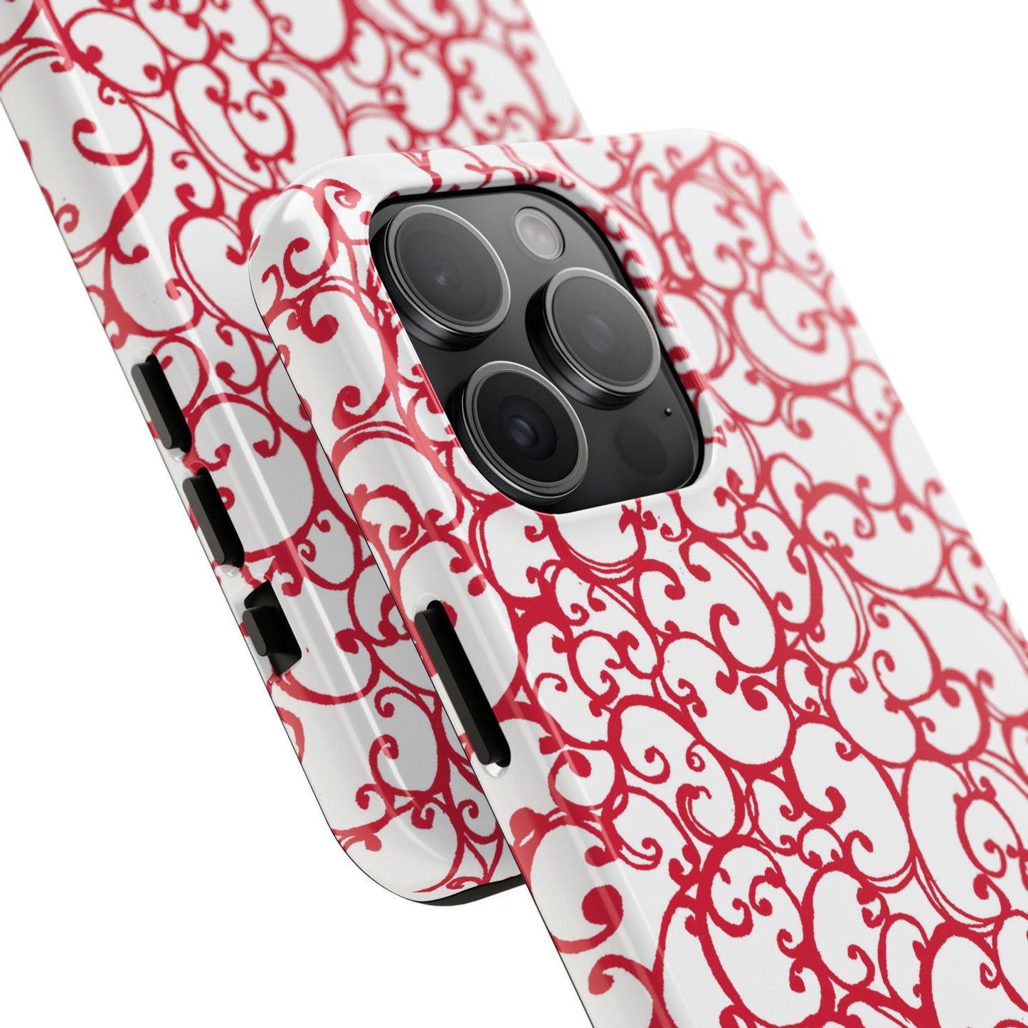 Scrollie White / Red Phone Case