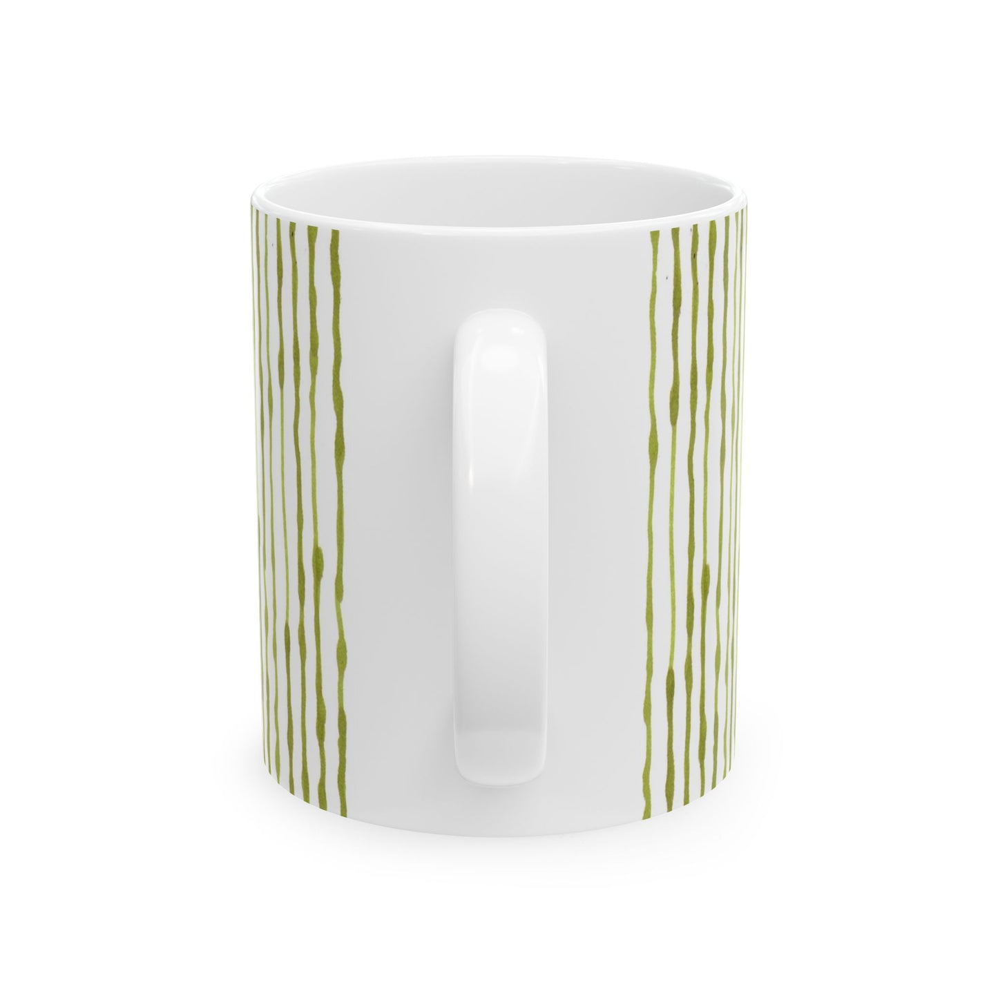 Faux Seersucker White / Green Cup