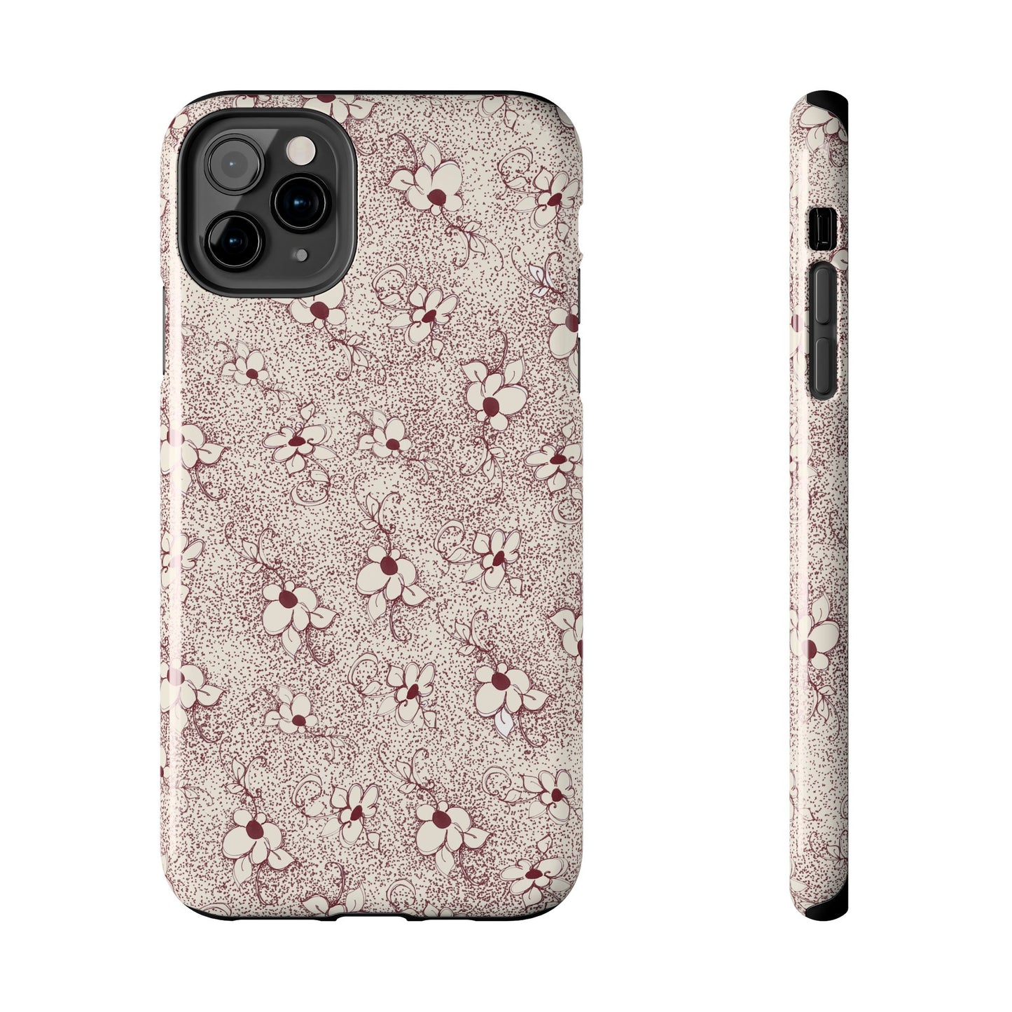 Daisy Flecks Ivory / Red Phone Case