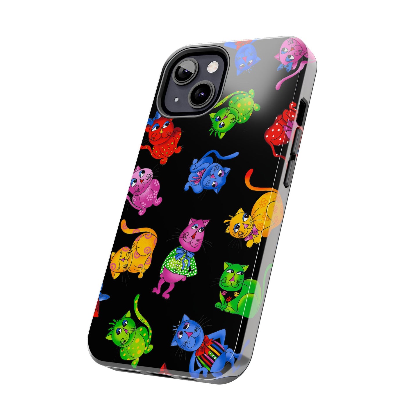 Tossed Cool Cats Black Phone Case