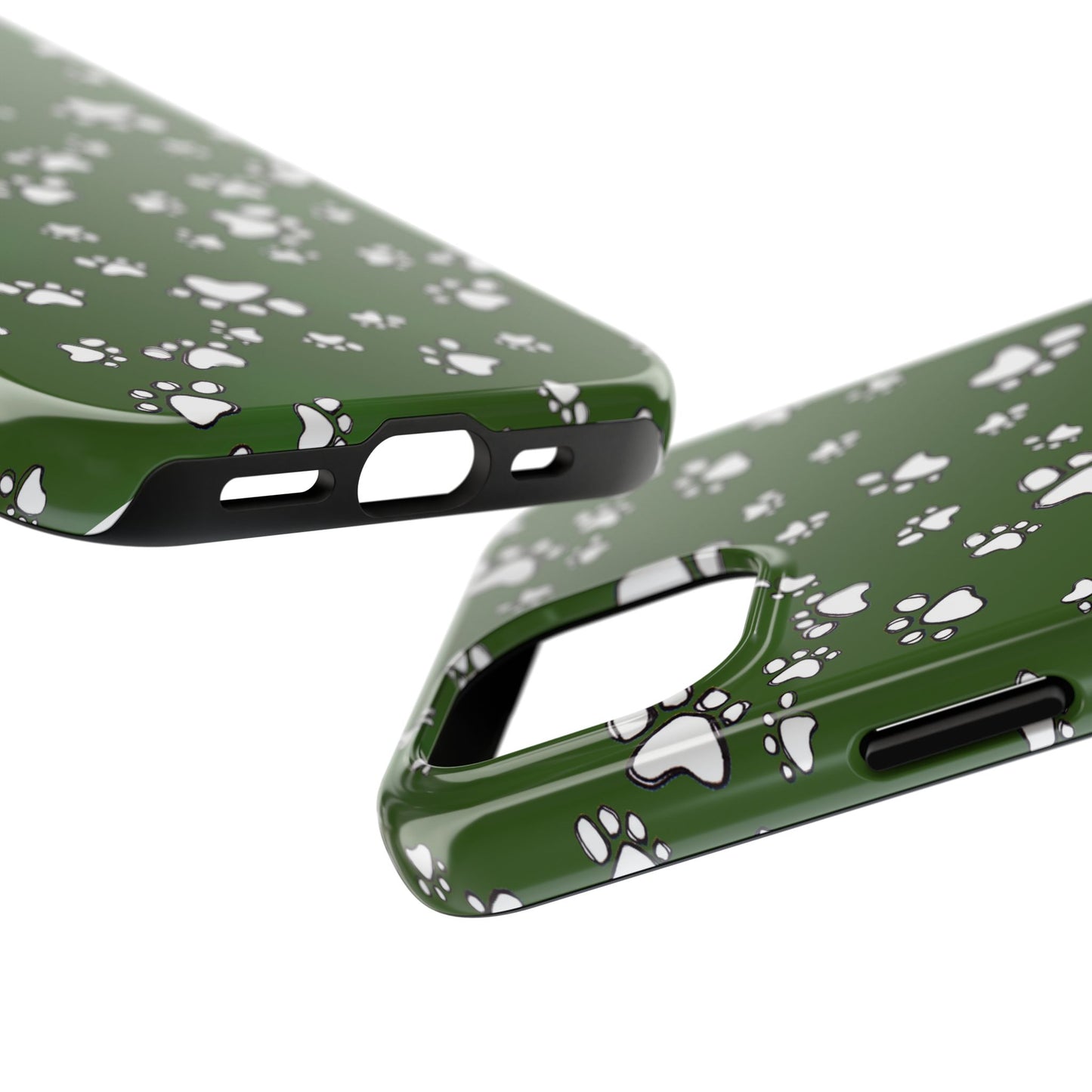 Paw Flakes Green Phone Case
