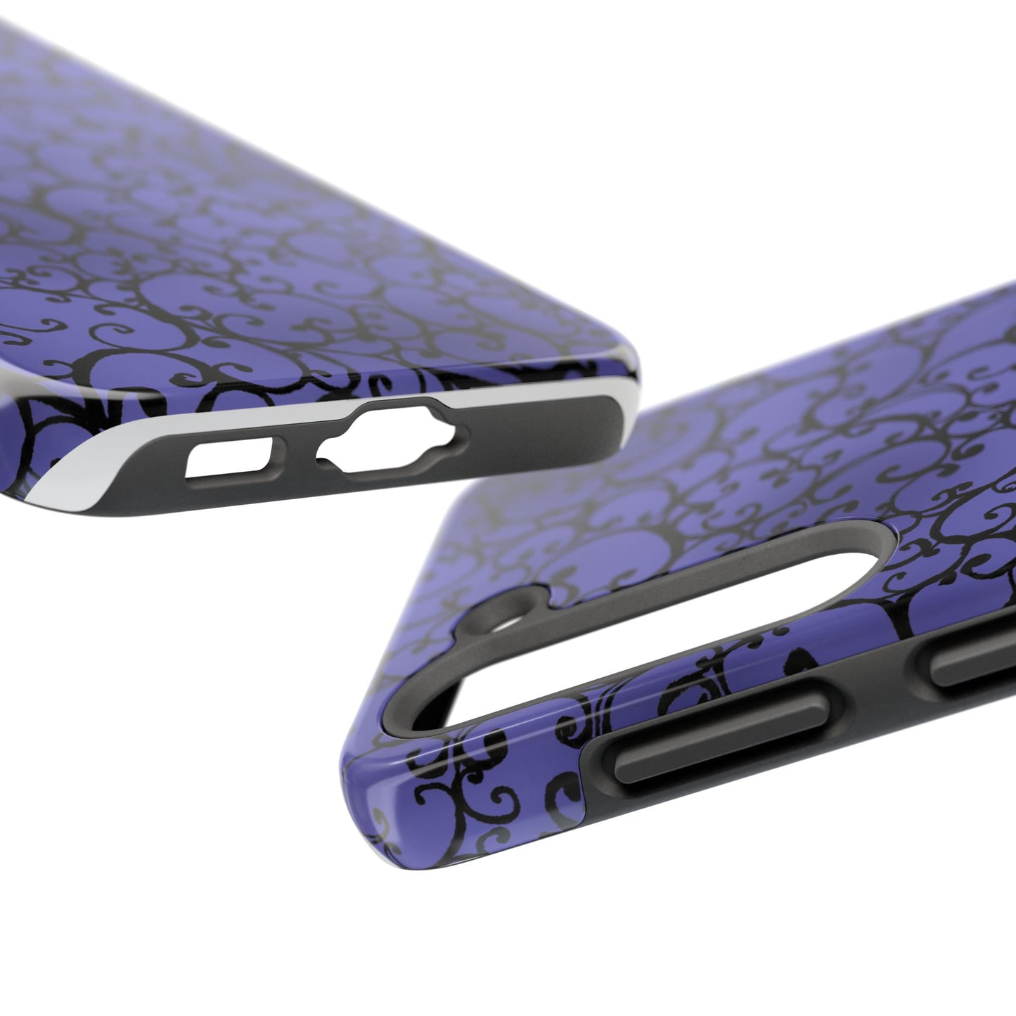 Scrollie Violet / Black Phone Case