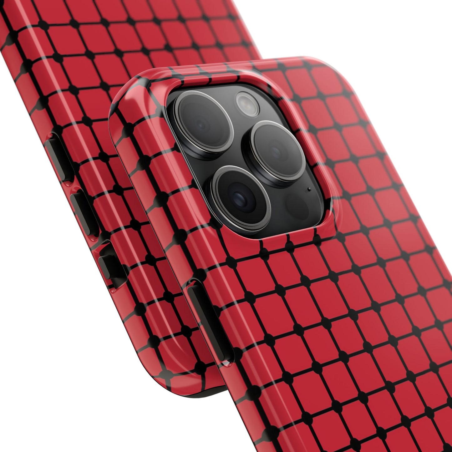Dot Grid Red / Black Phone Case