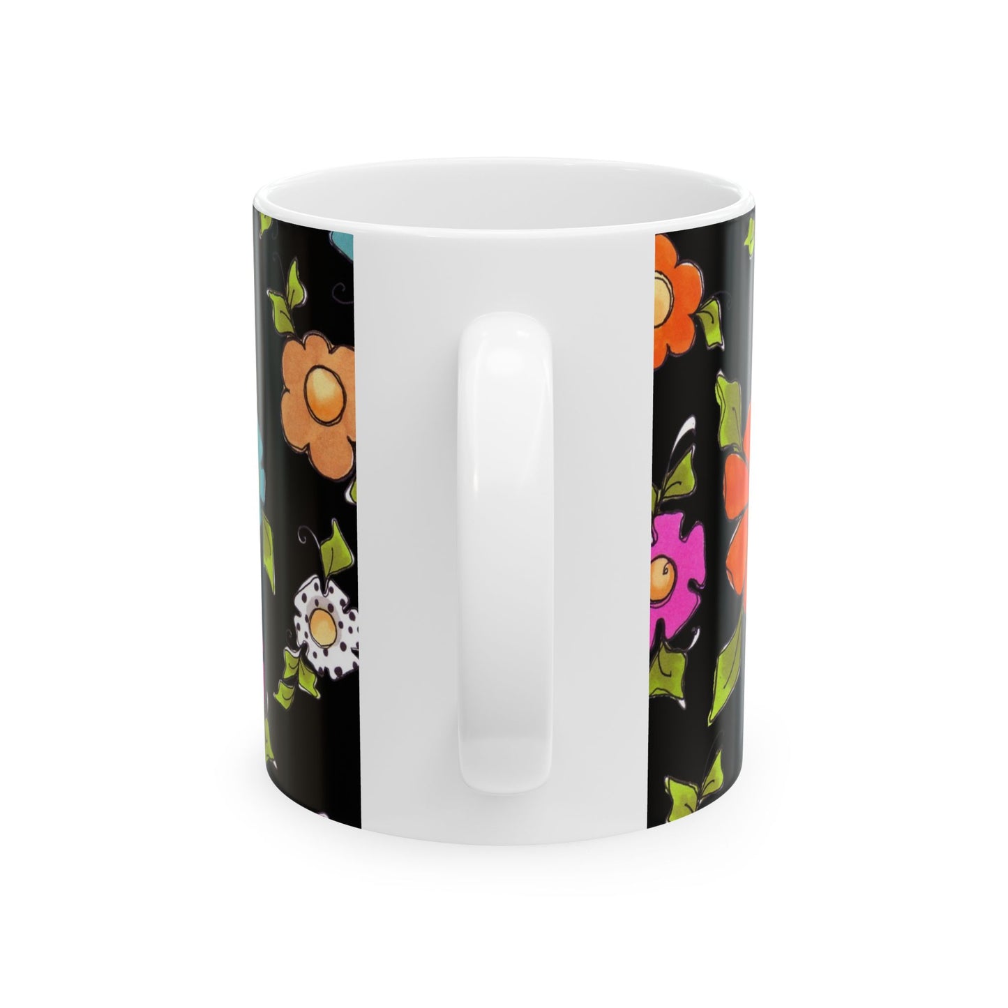 Dog Blooms Black Cup