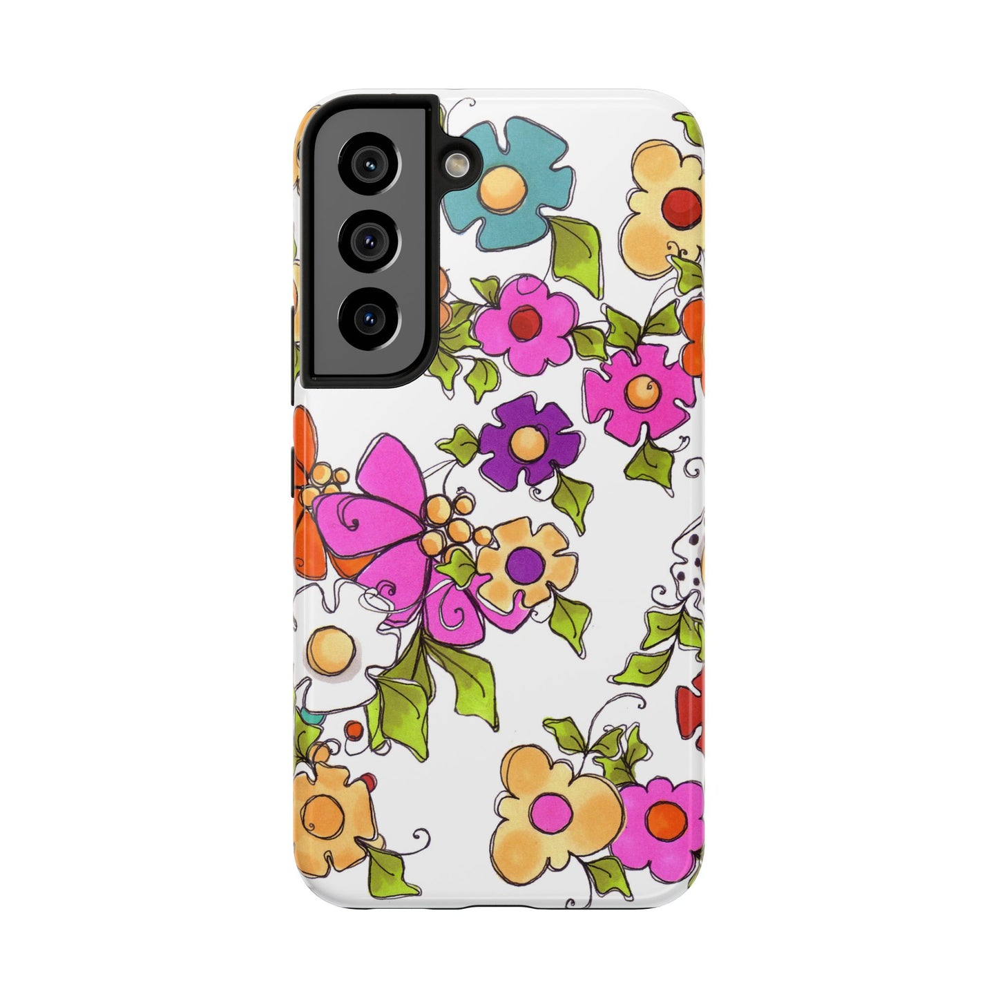 Happy Blooms White Phone Case