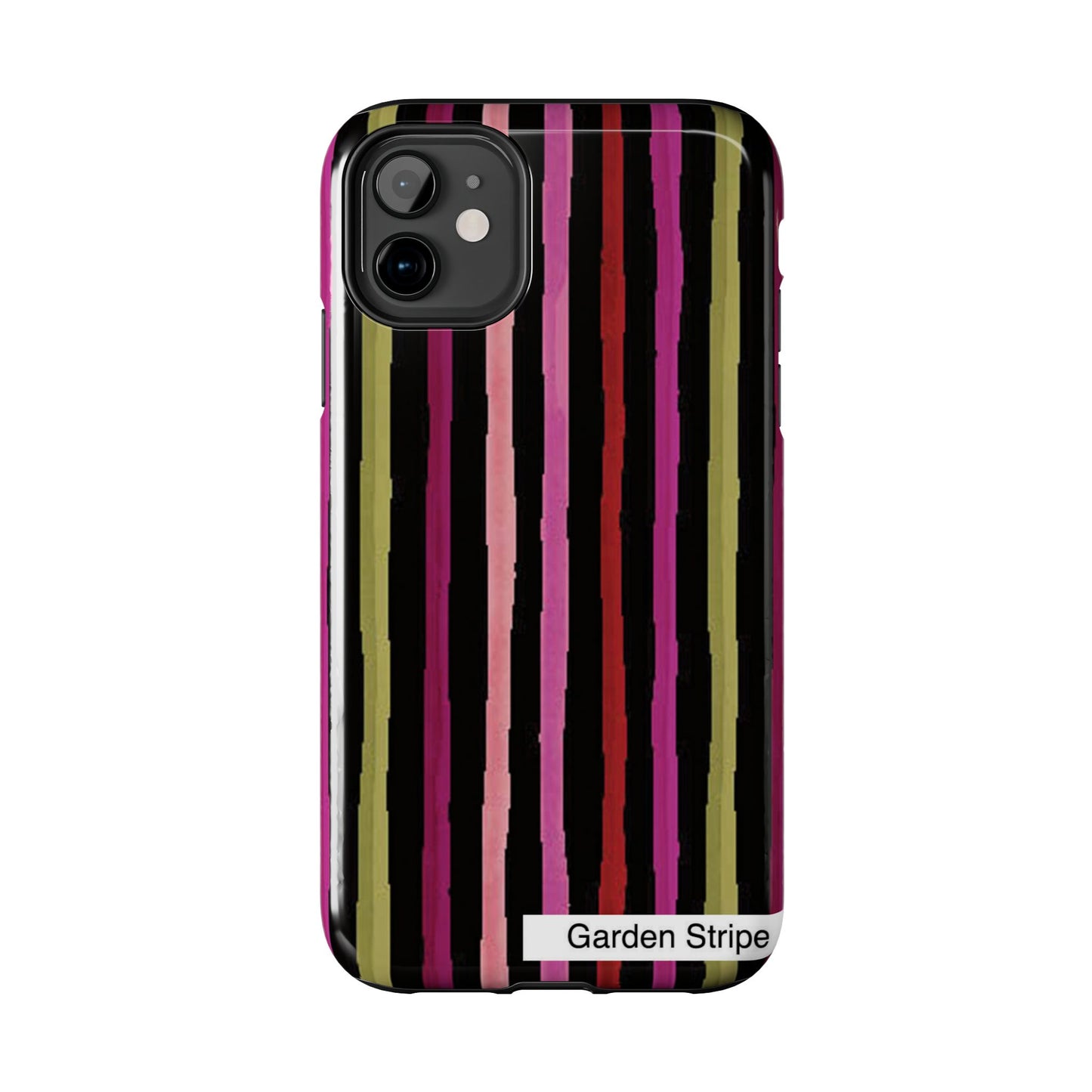 Garden Stripe Black Phone Case