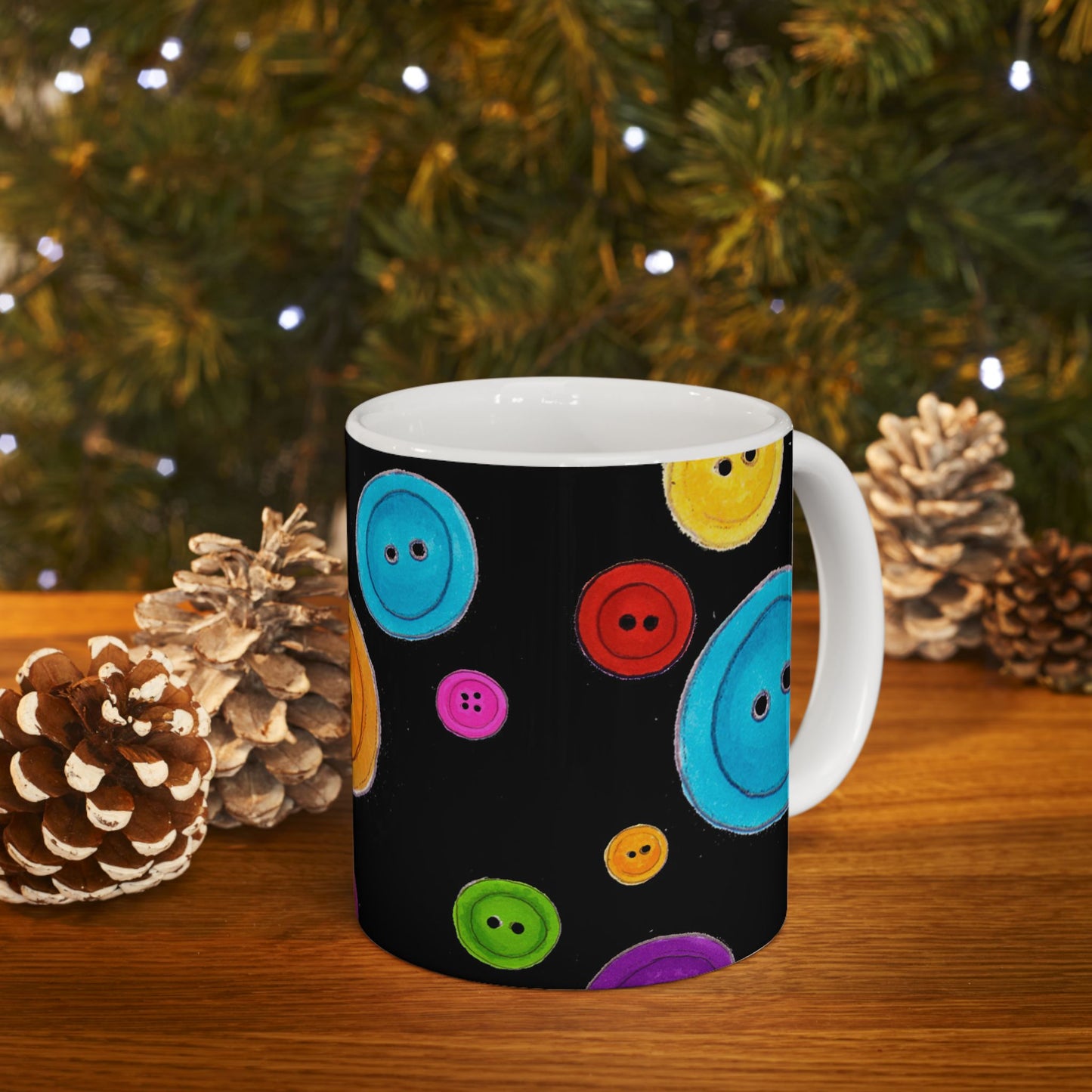 Button Dots Black Cup
