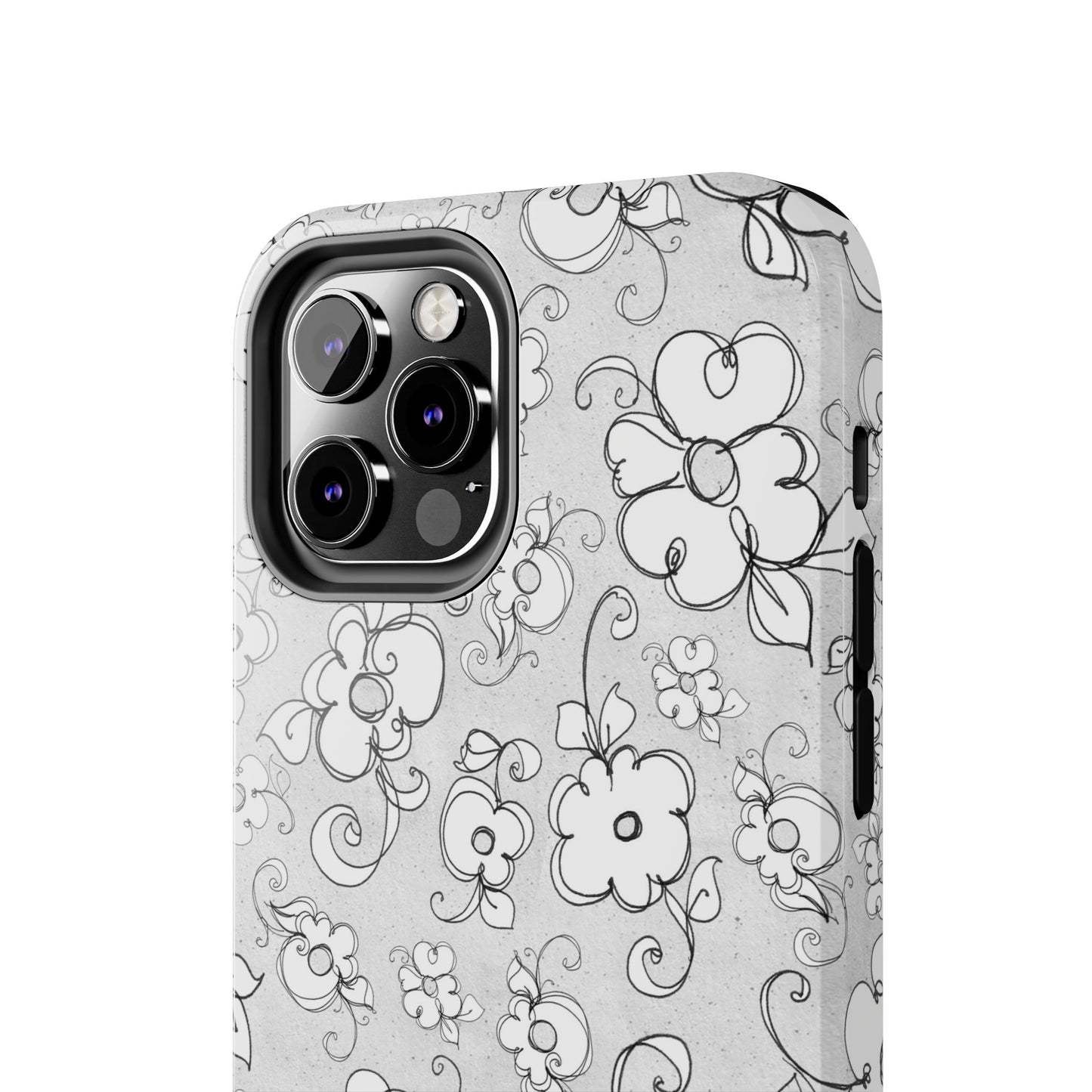 Lady Flowers Silver Phone Case