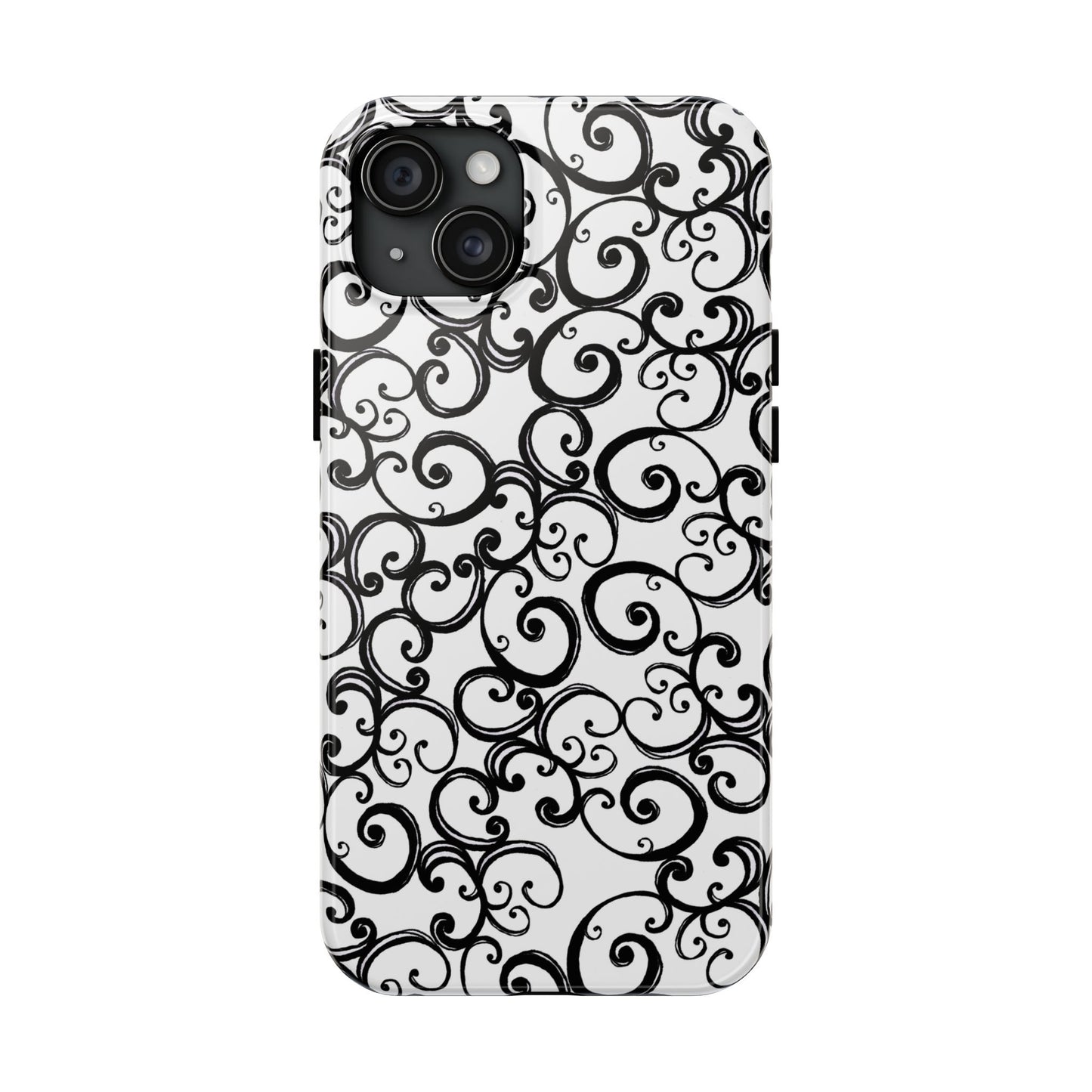 Curls White / Black Phone Case