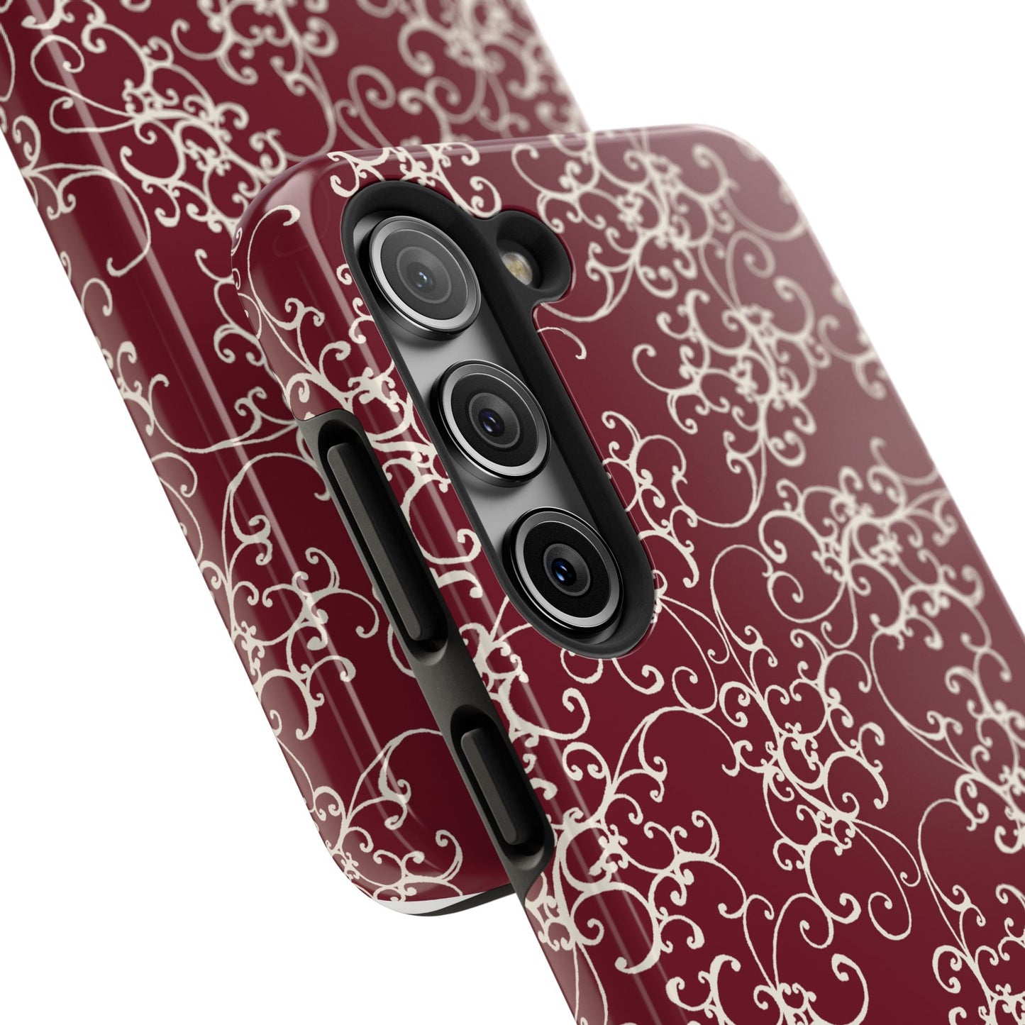Elegant Scroll Red / Ivory Phone Case