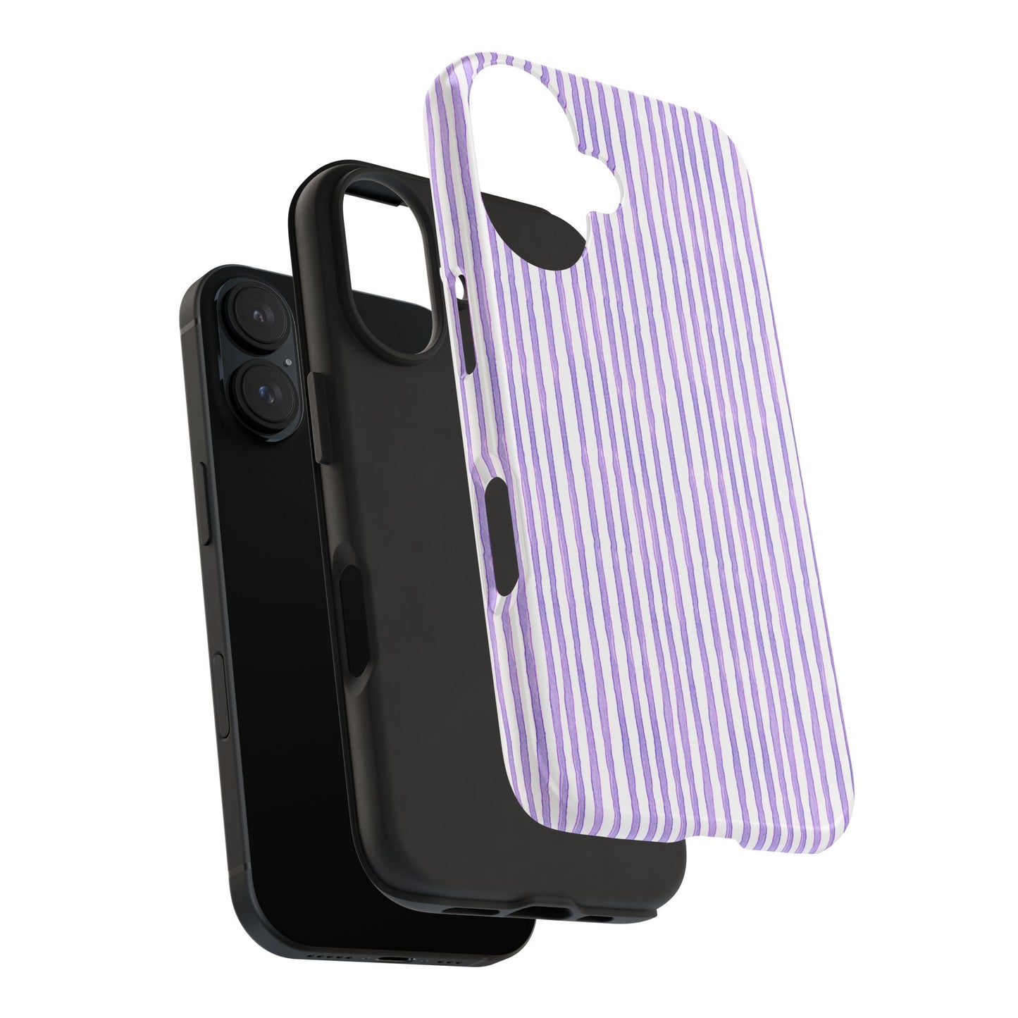 Candy Stripe White / Lilac Phone Case