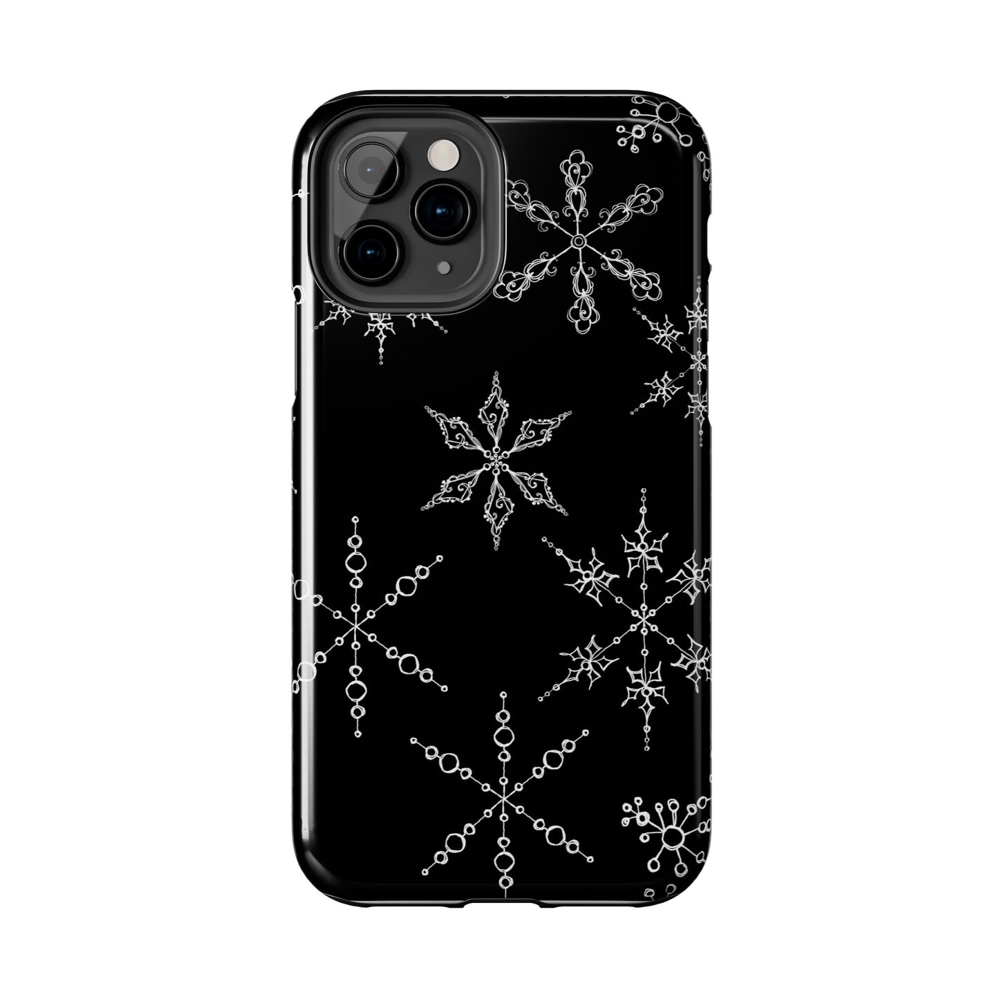 Snowflakes Black Phone Case