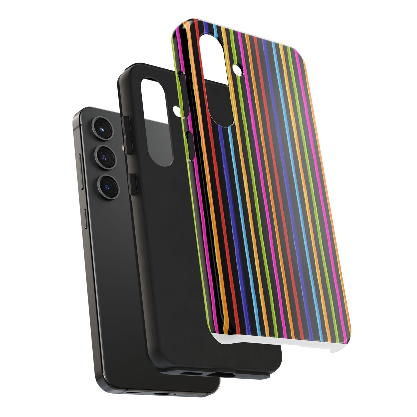 Happy Stripe Black Phone Case