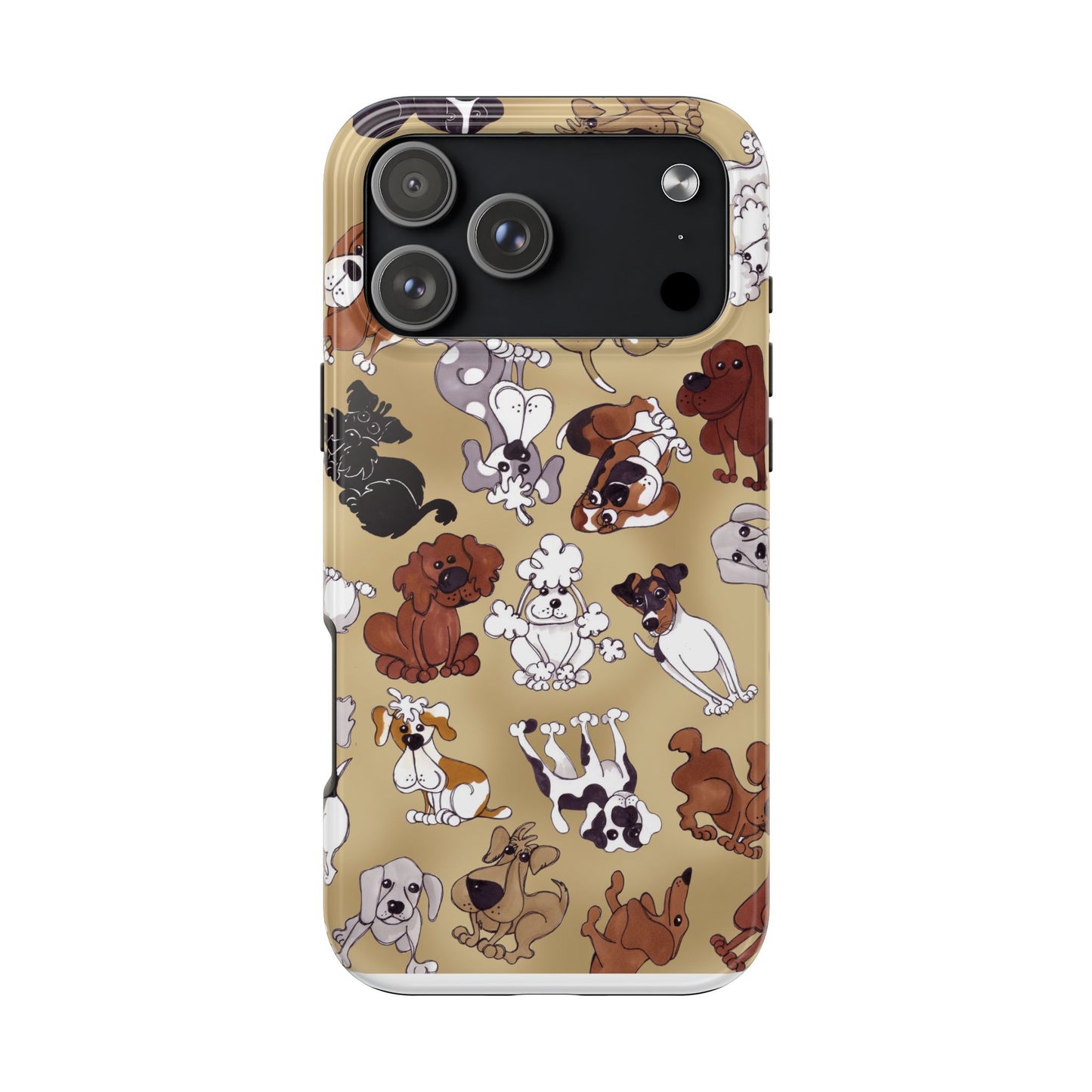 Tossed Doggies Tan Phone Case