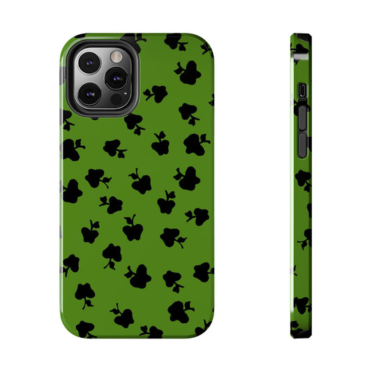 Happy Apples Green / Black Phone Case