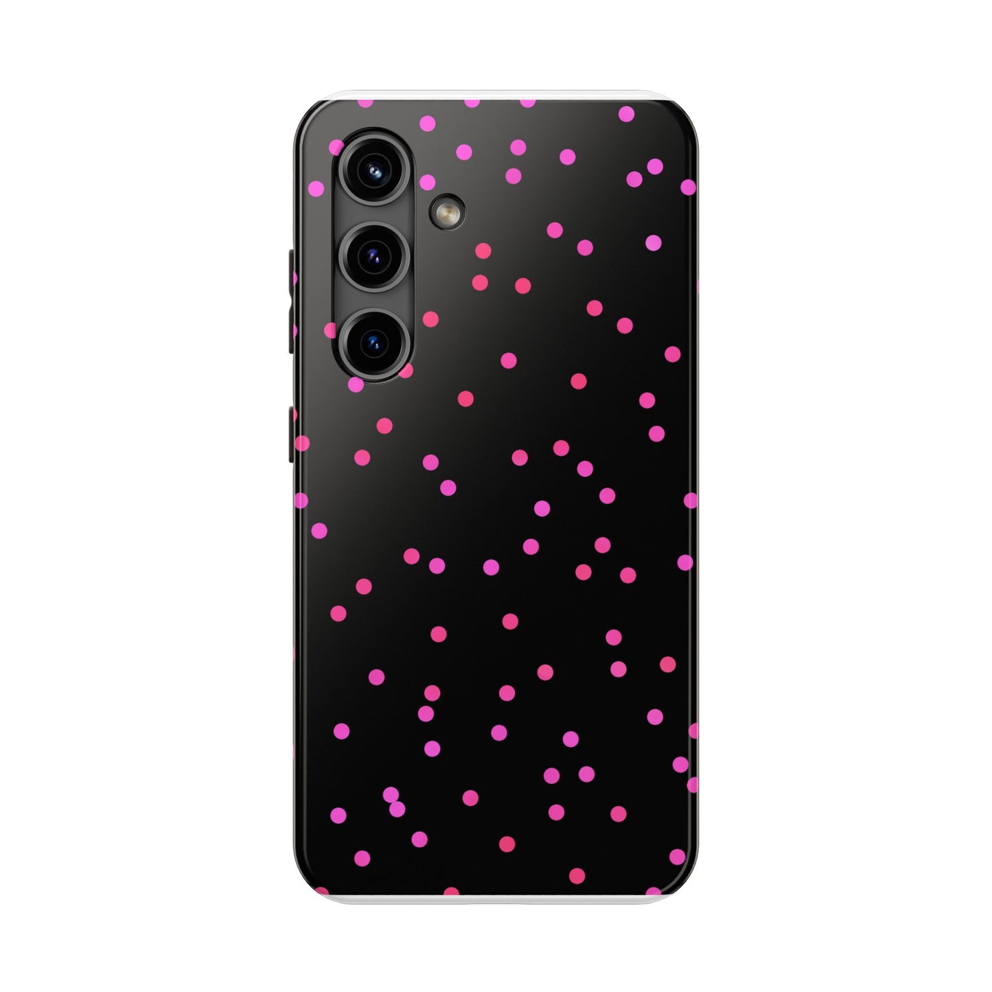 Space Dots Black / Cerise Phone Case