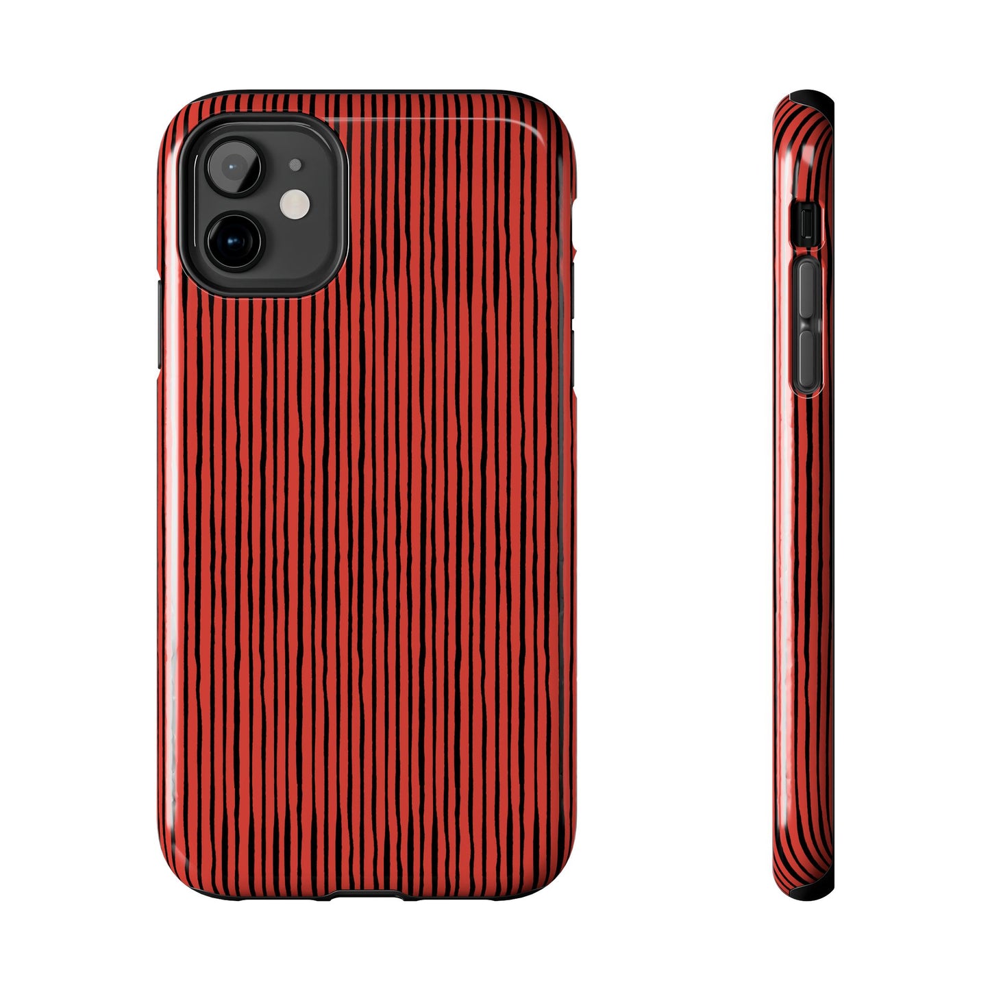 Quirky Pin Stripe Red / Black Phone Case