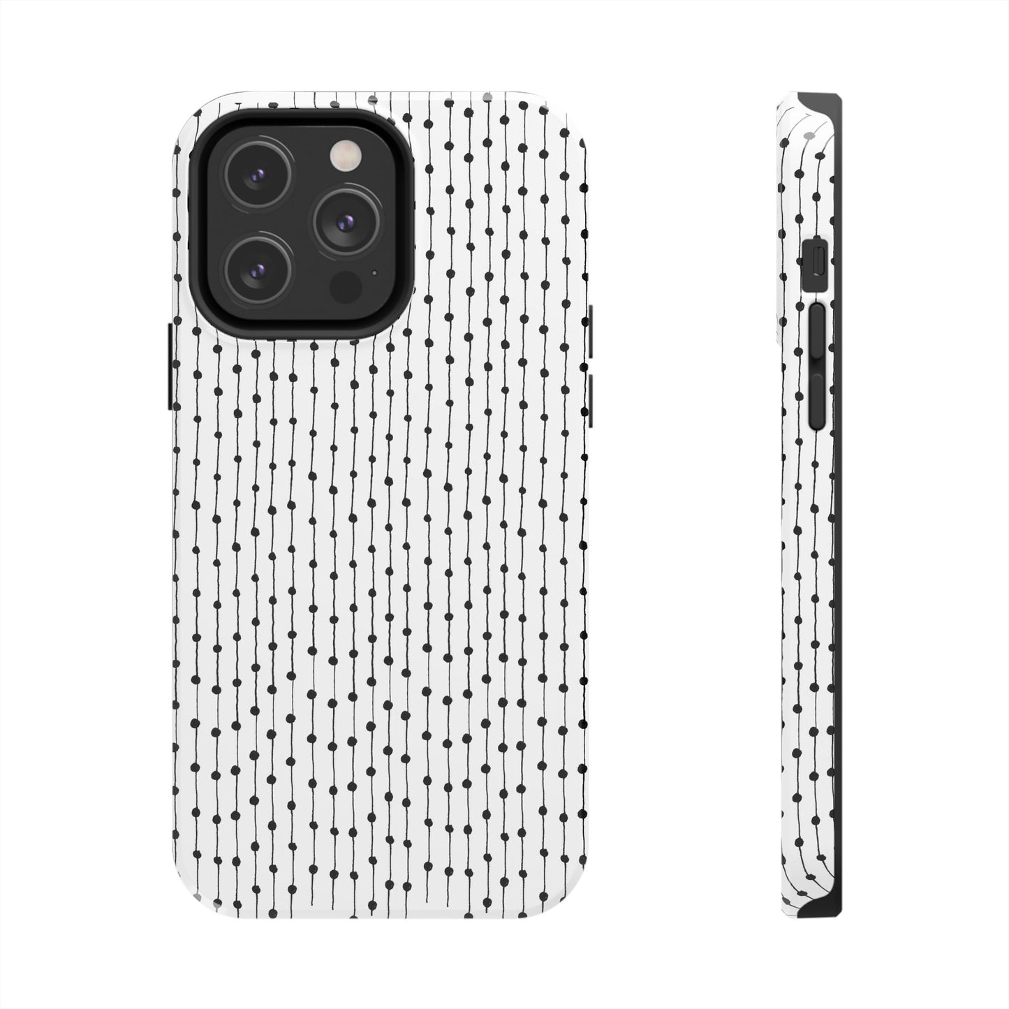 Pin Stripe White / Black Phone Case