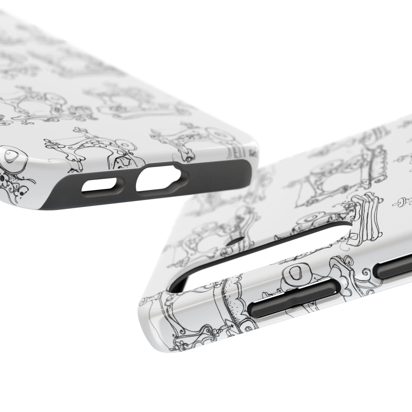 Sew Sew White / Black Phone Case