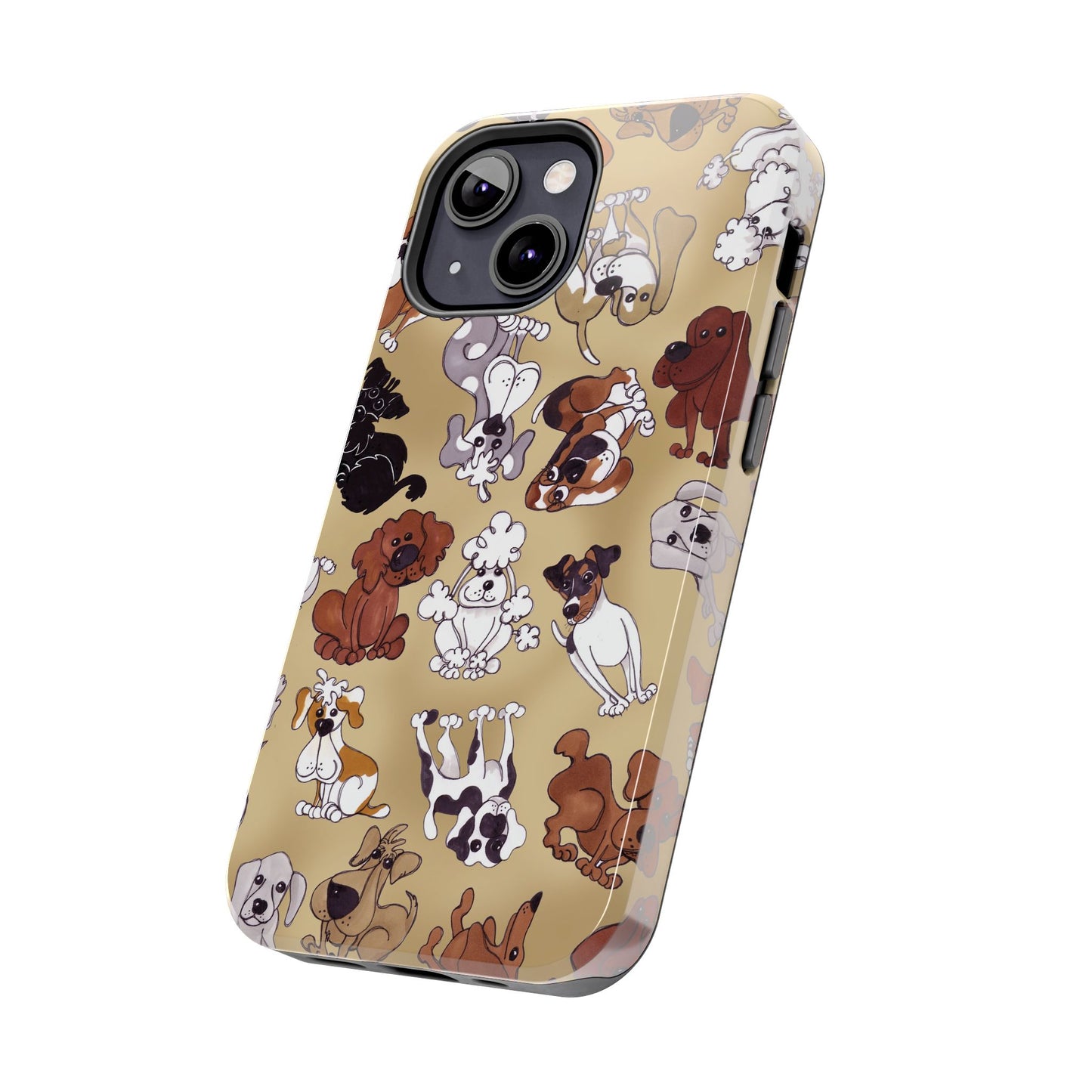 Tossed Doggies Tan Phone Case