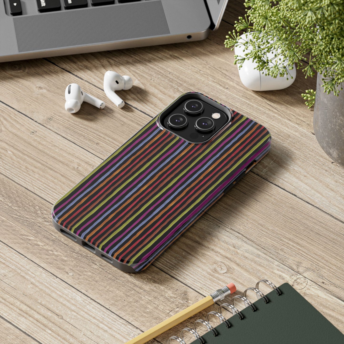 Stripe Black Phone Case