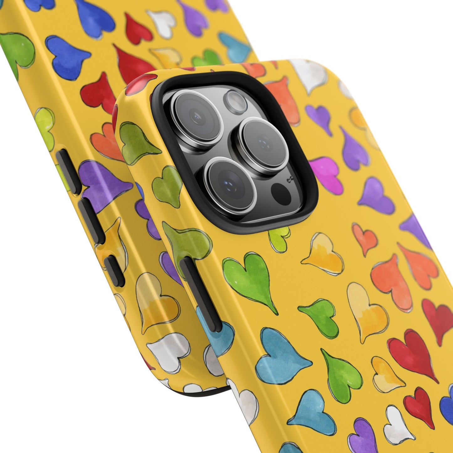 Happy Hearts Yellow Phone Case