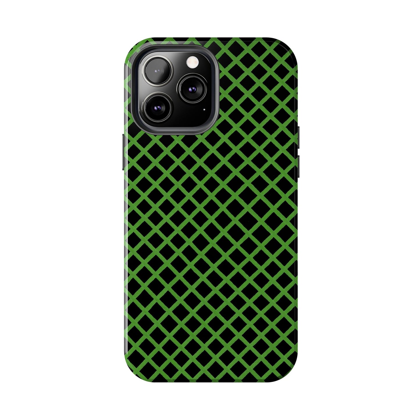 Trellis Green / Black Phone Case
