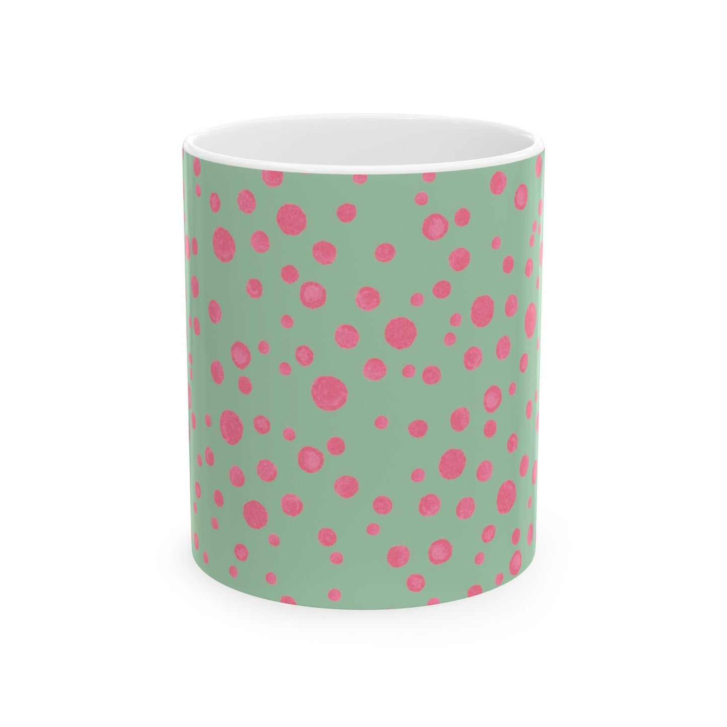 Balloon Dots Sage / Pink Cup