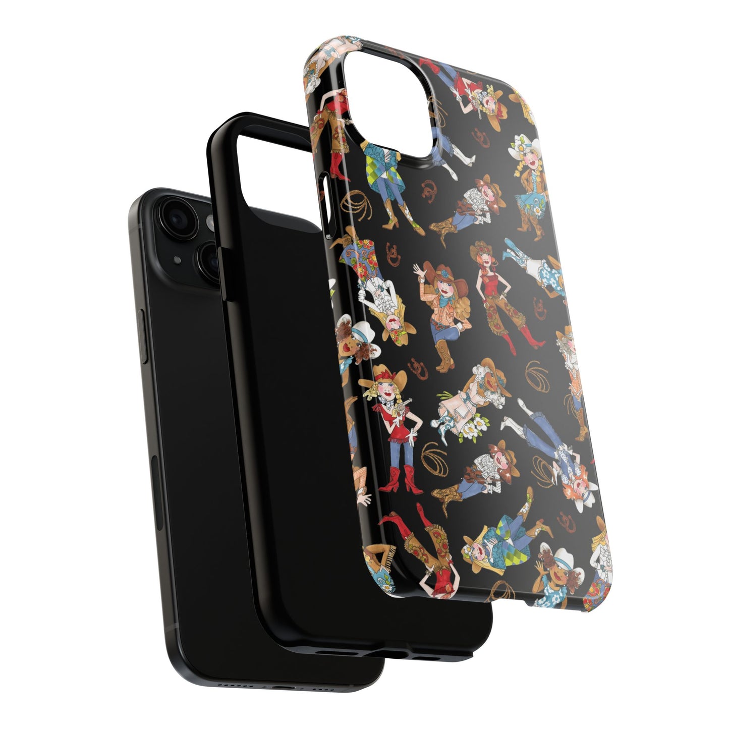 Tossed Cowgirls Black Phone Case