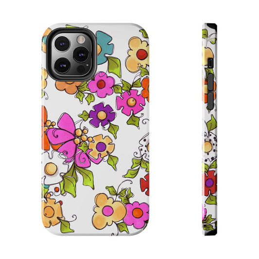 Happy Blooms White Phone Case