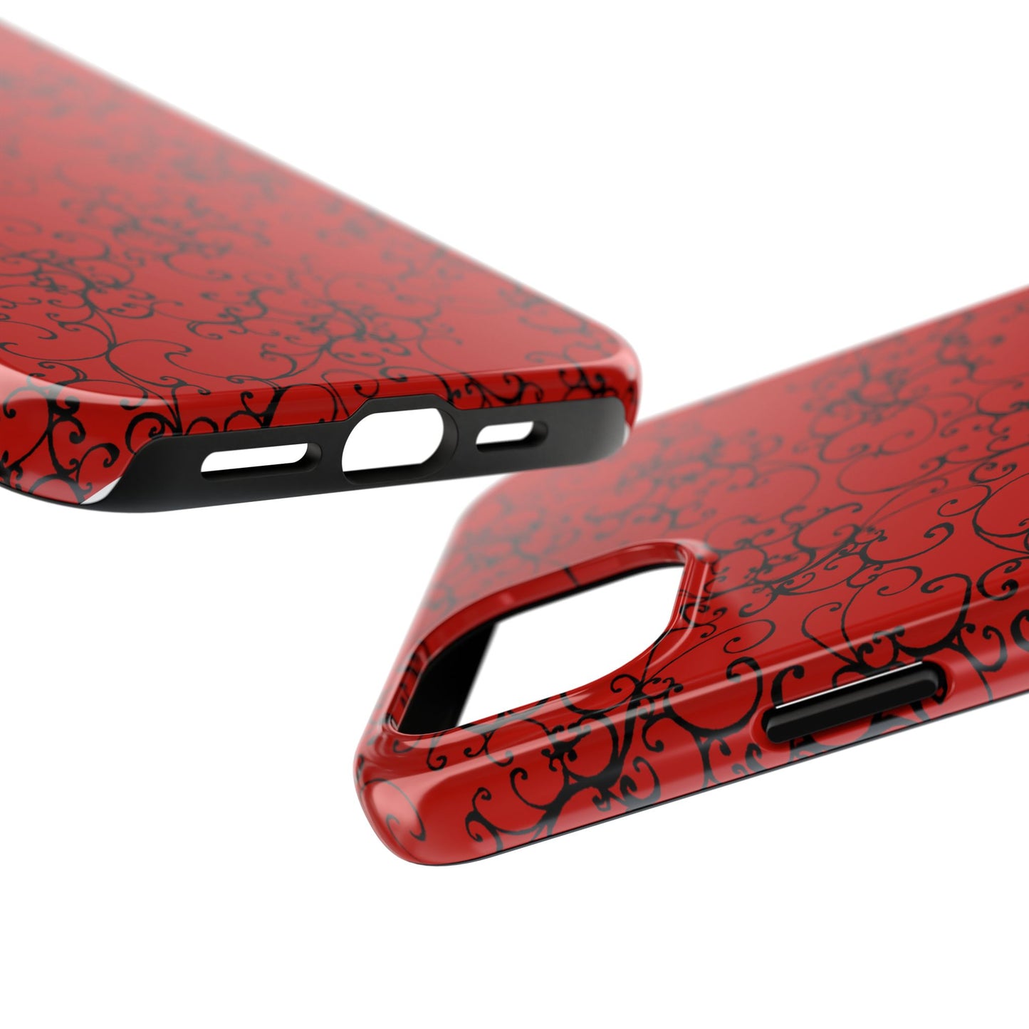 Elegant Scroll Red / Black Phone Case