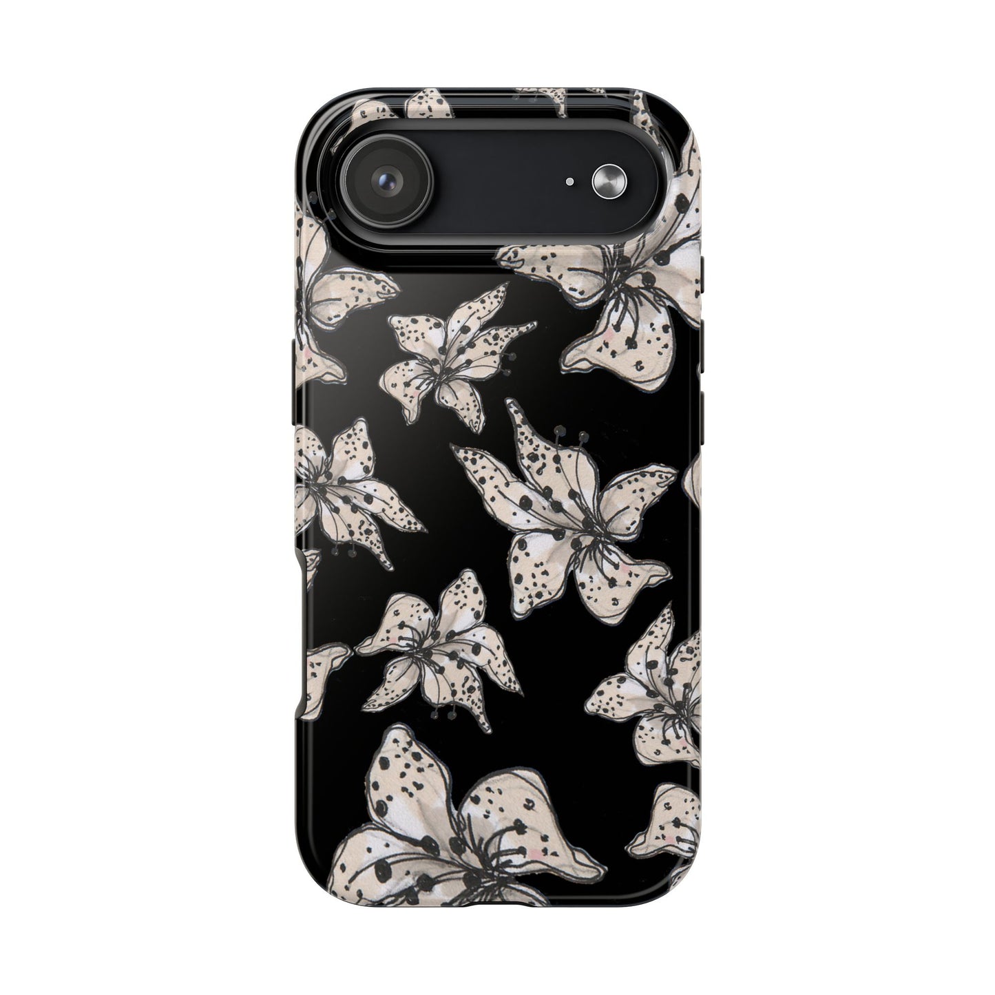 Spotted Lilies Black Phone Case