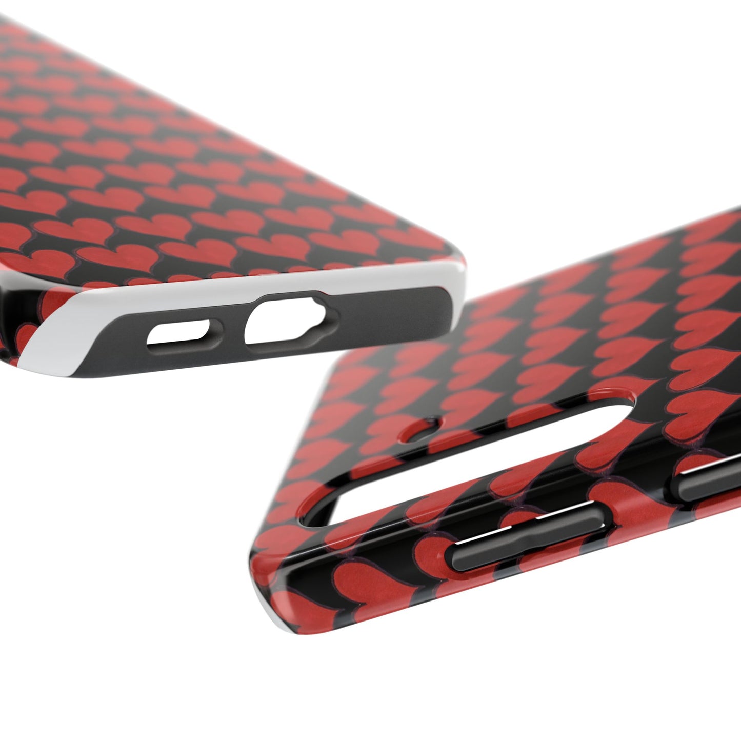 Heartbeats Black / Red Phone Case