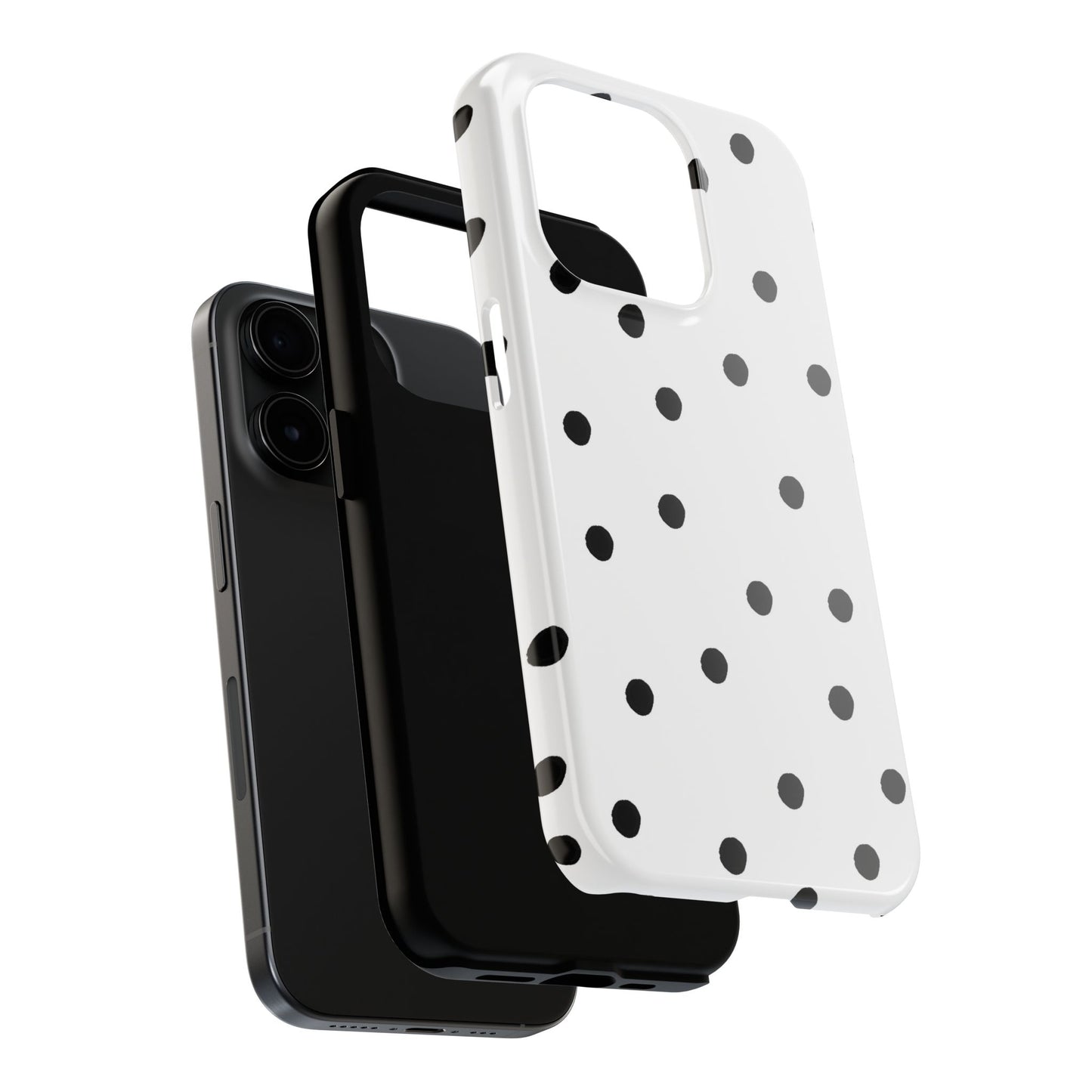 Space Dots White / Black Phone Case