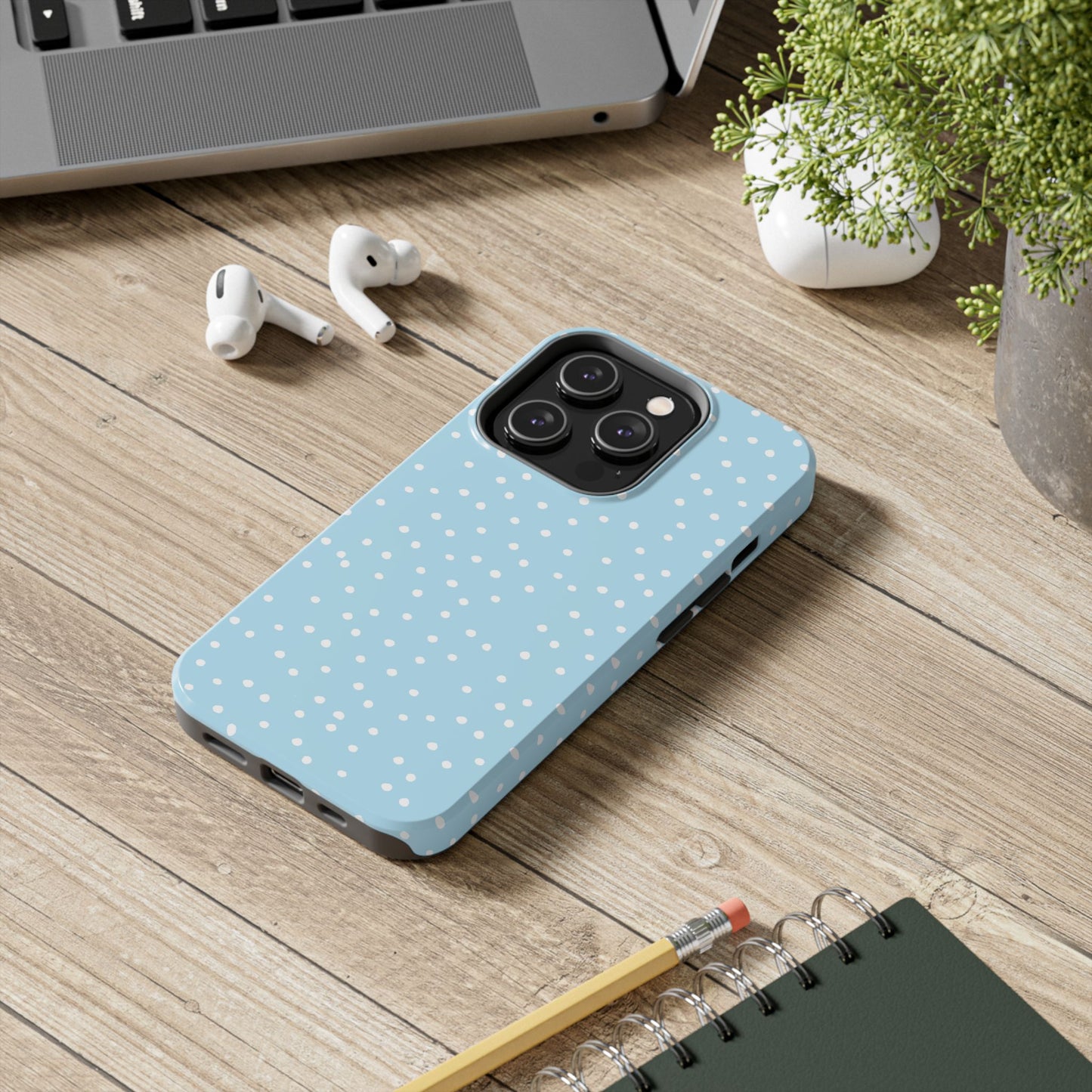 Dinky Dots Aqua / White Phone Case