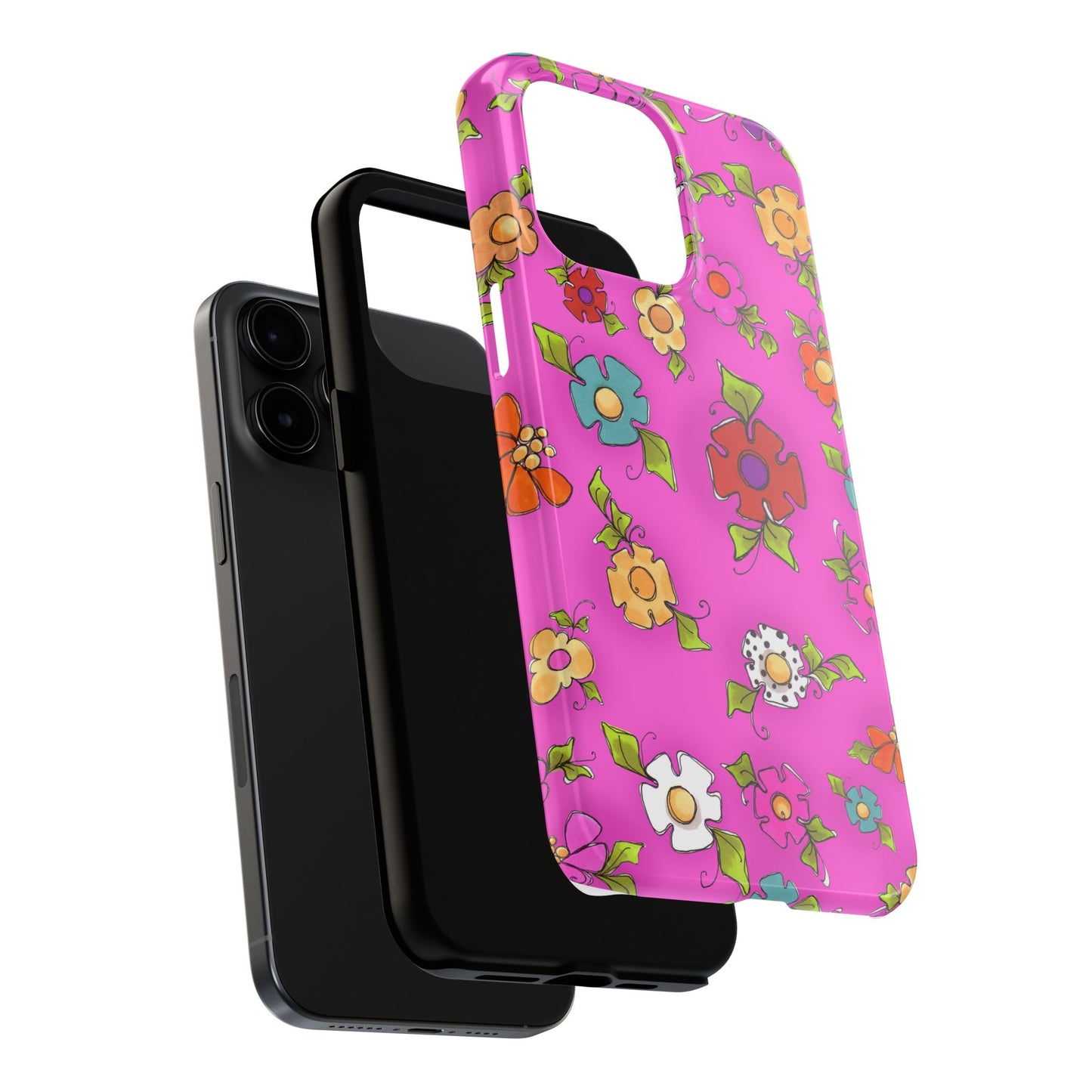 Happy Blooms Cerise Phone Case