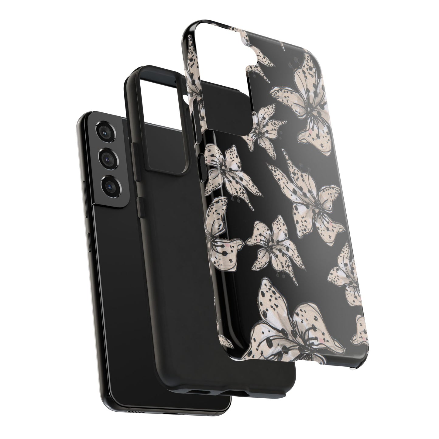 Spotted Lilies Black Phone Case
