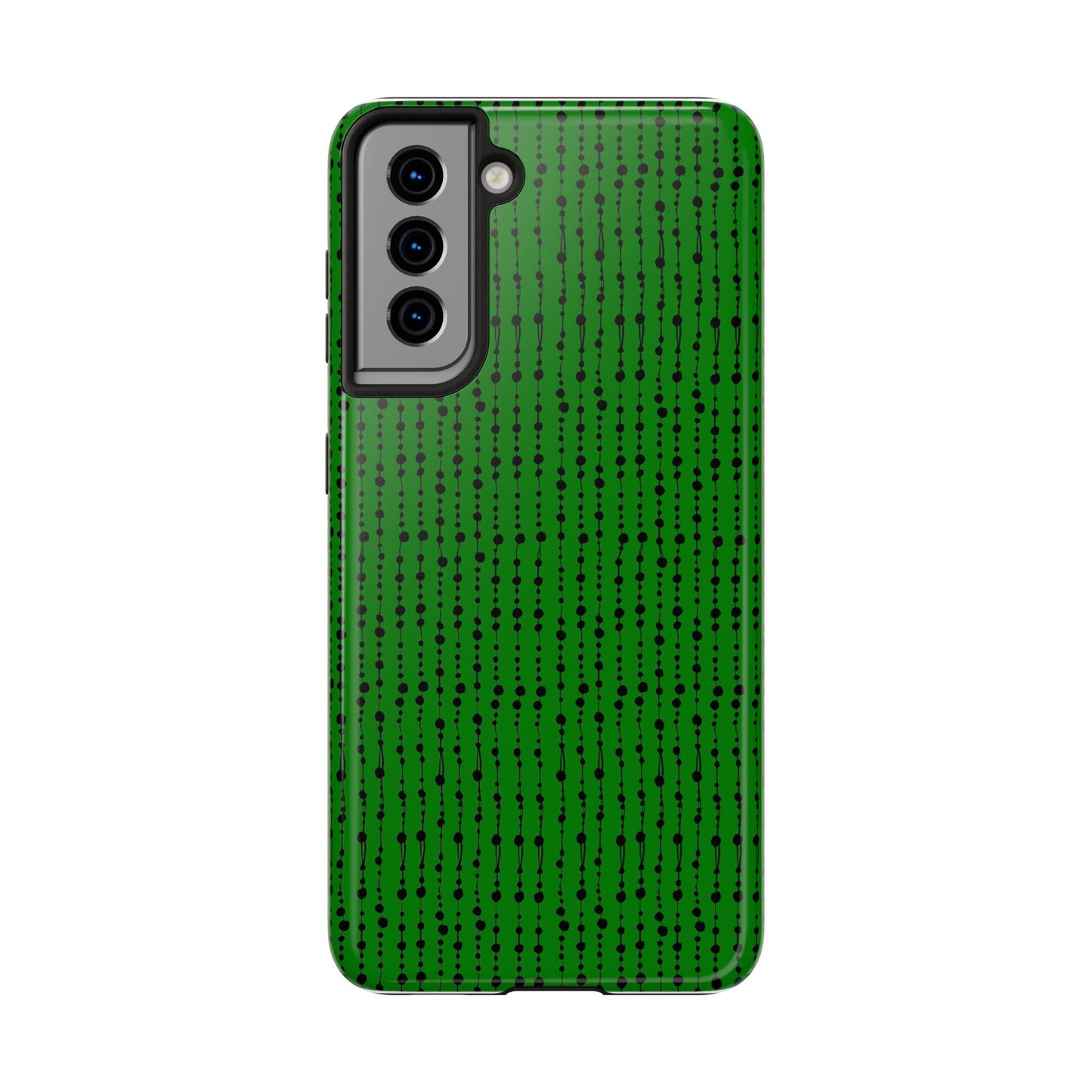 Beaded Curtain Green / Black Phone Case