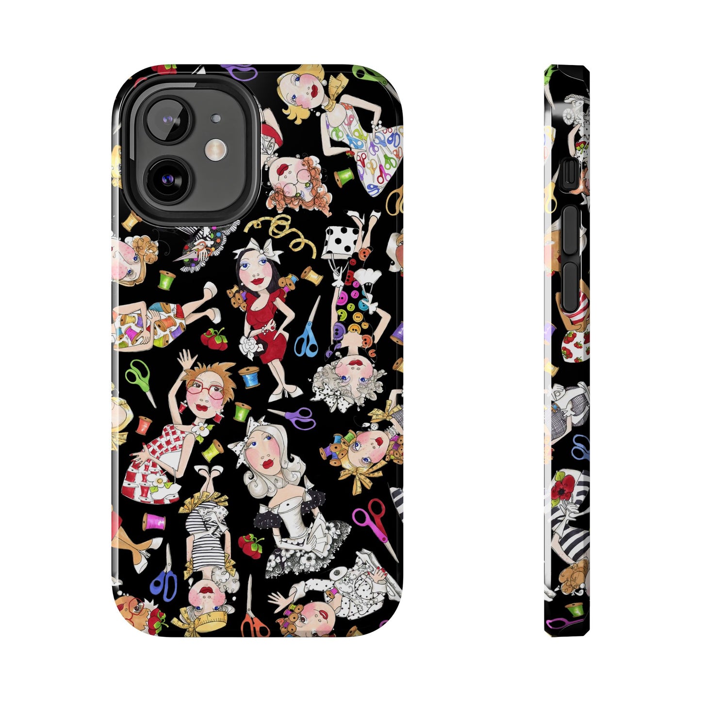 Sew Tossed Black Phone Case