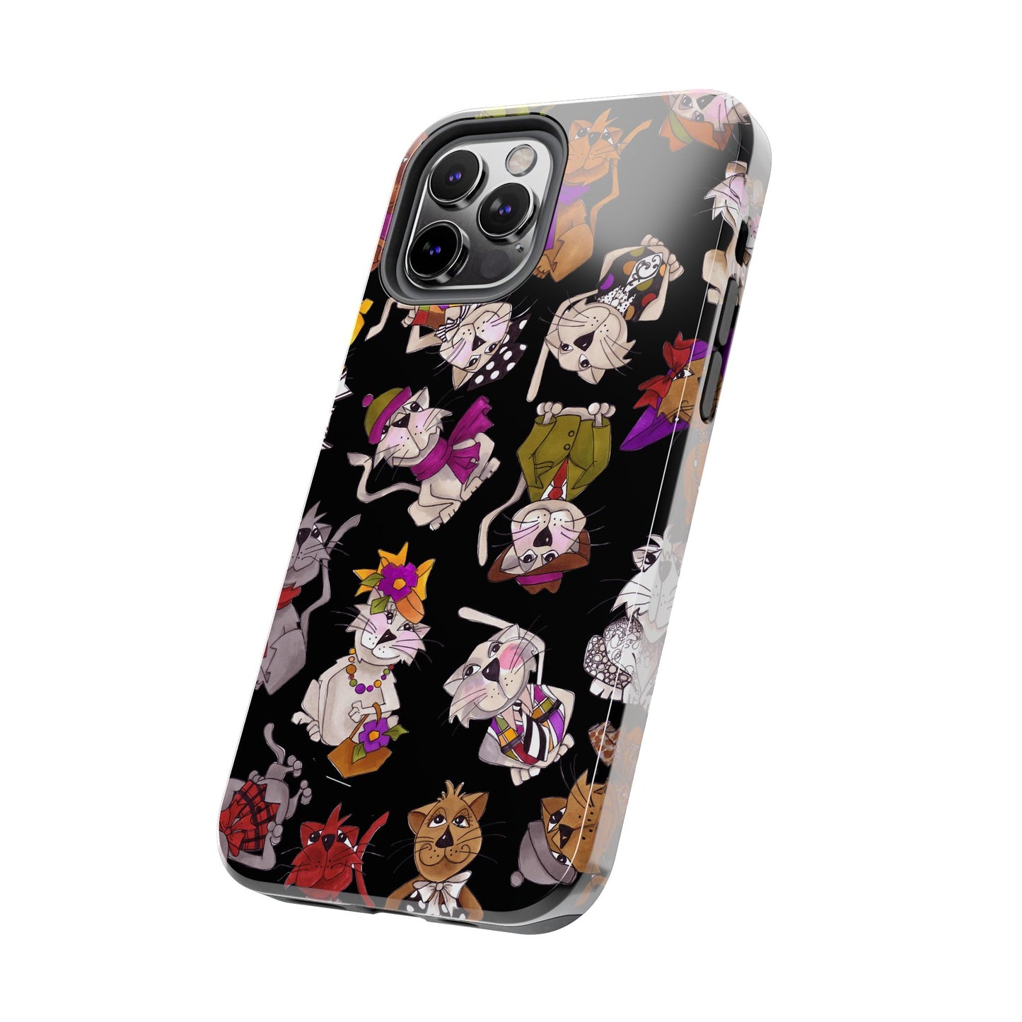 Spice Cats Tossed Black Phone Case
