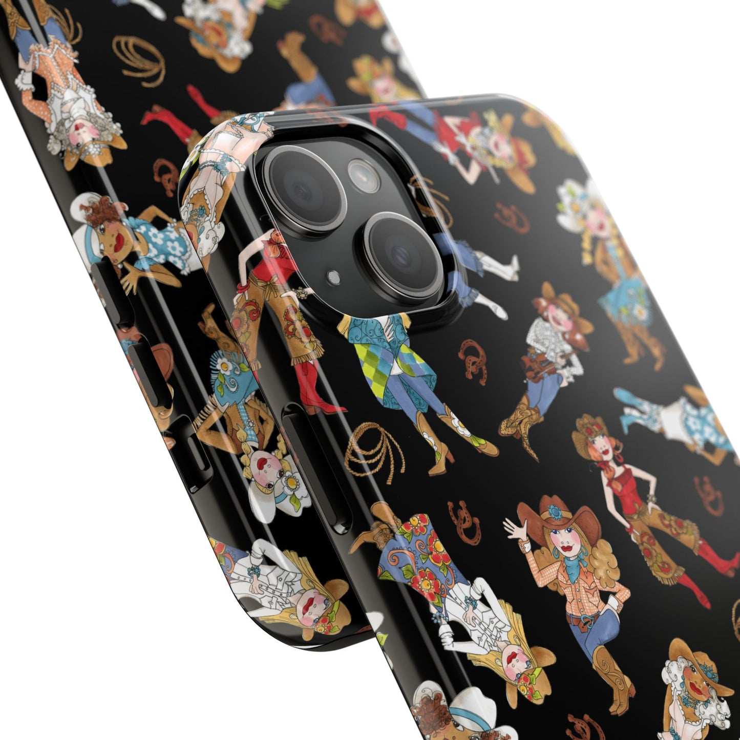 Tossed Cowgirls Black Phone Case