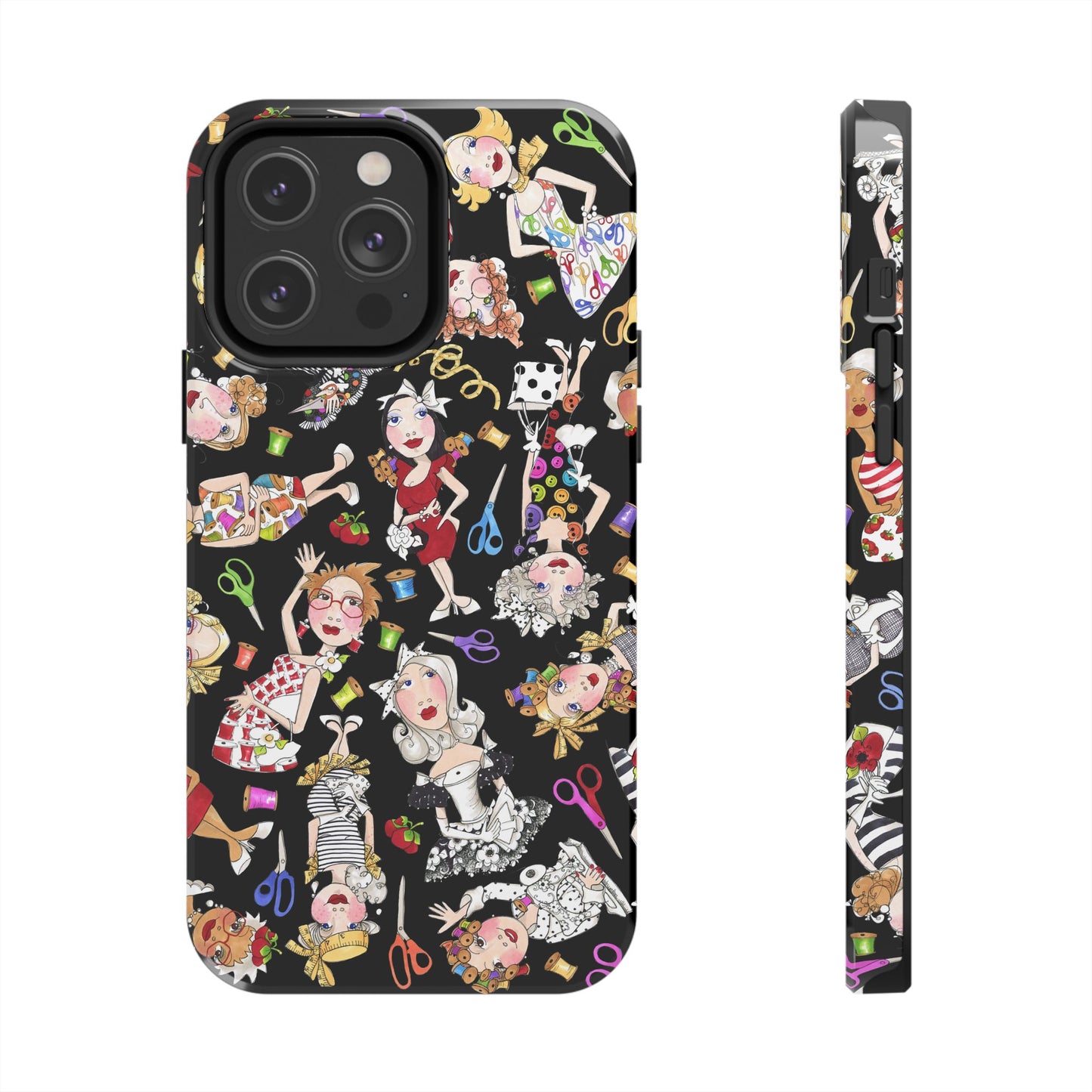 Sew Tossed Black Phone Case