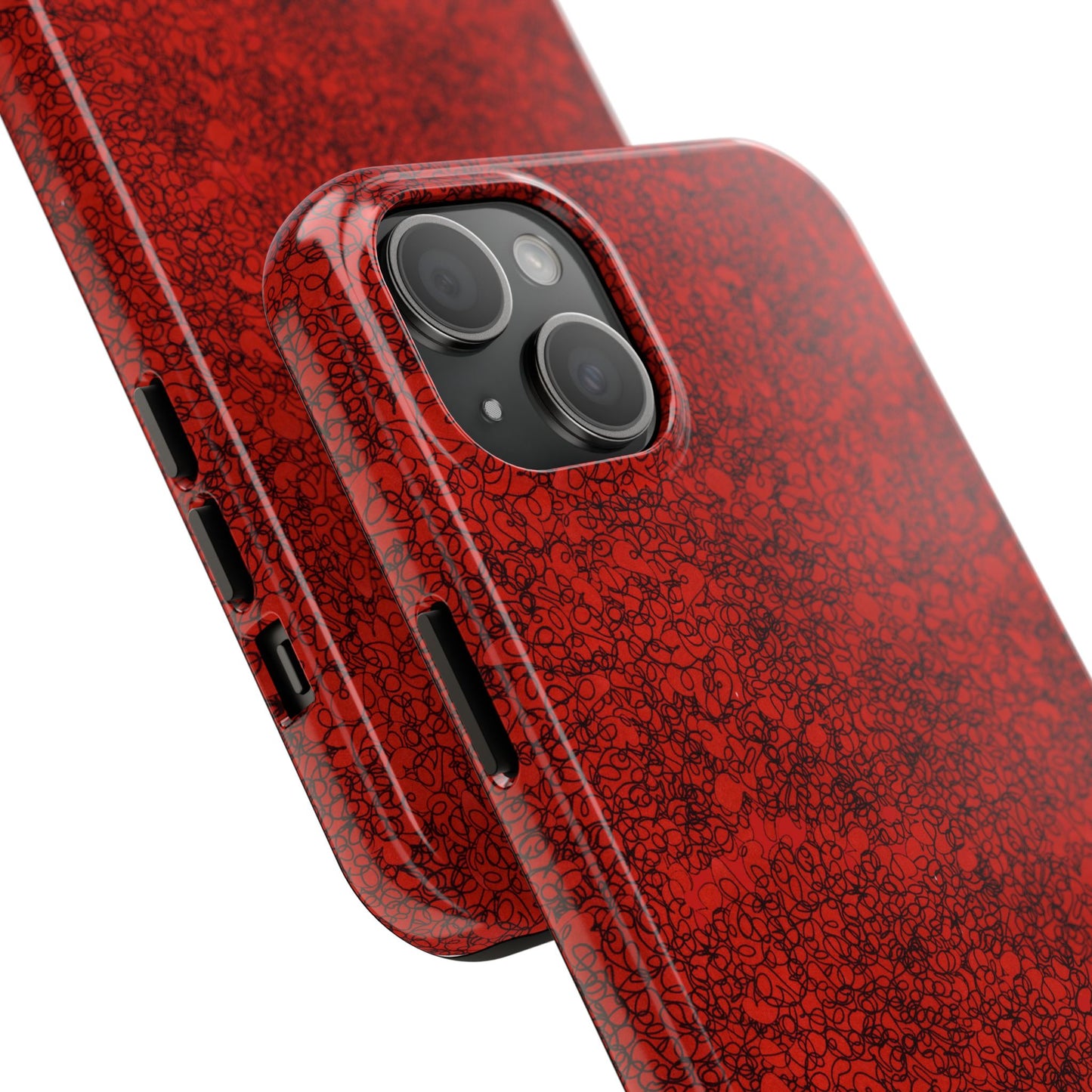Scribble Red / Black Phone Case