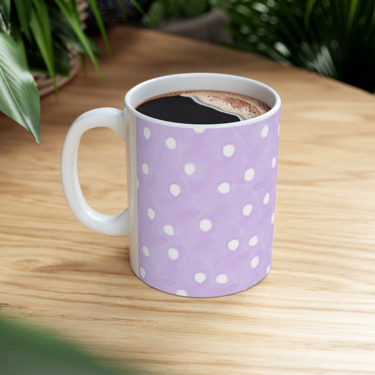Space Dots Lilac / White Cup