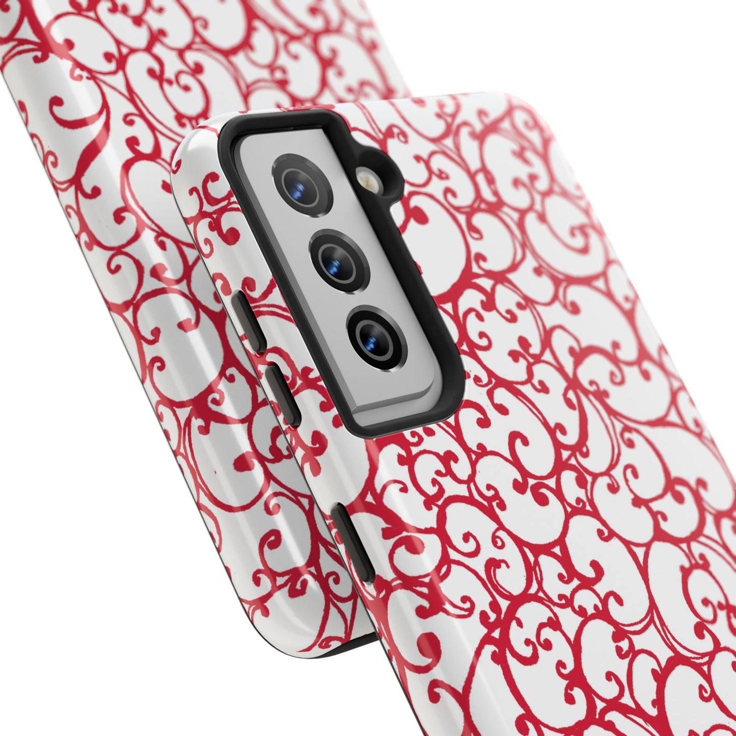 Scrollie White / Red Phone Case