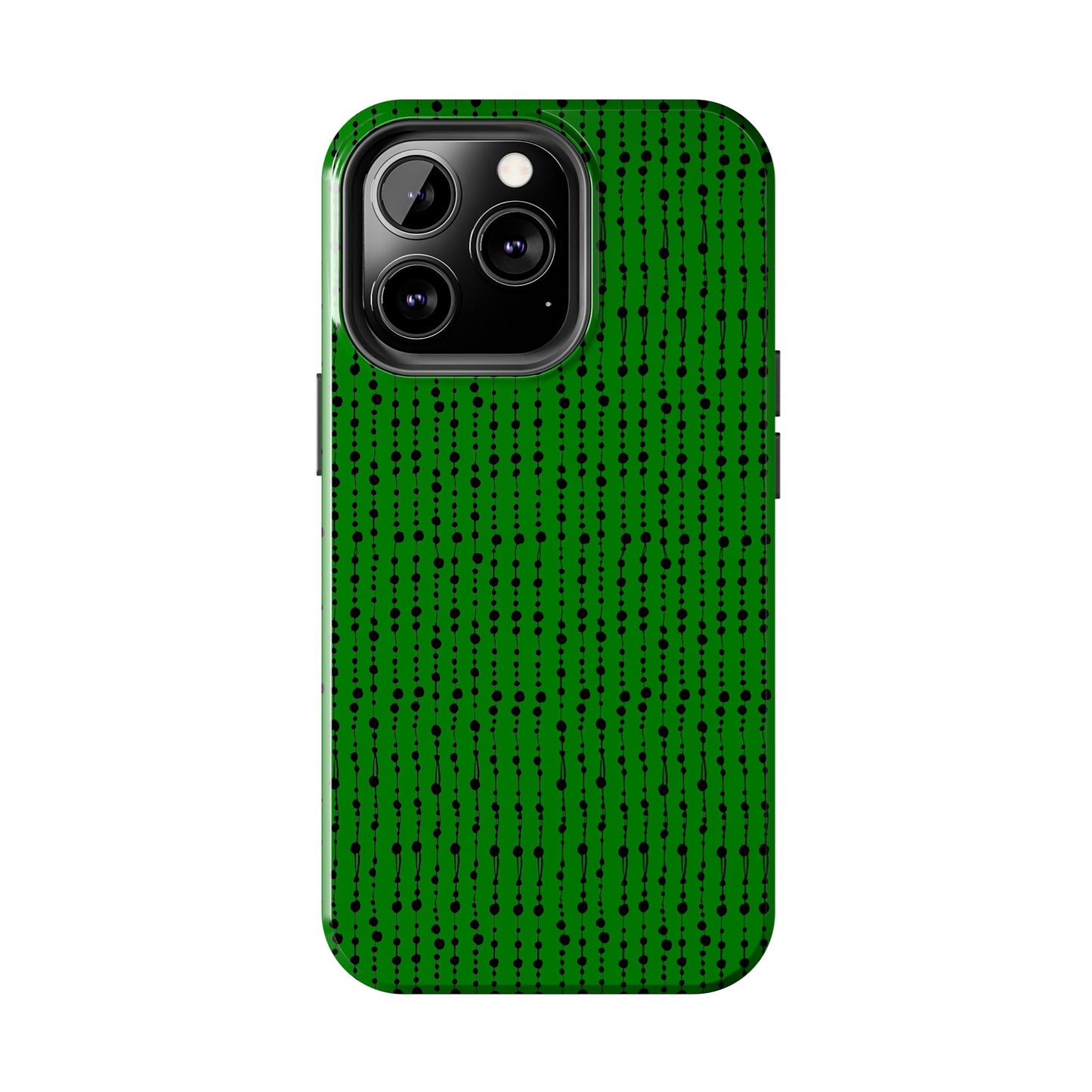Beaded Curtain Green / Black Phone Case