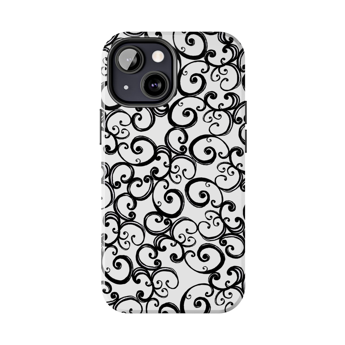 Curls White / Black Phone Case