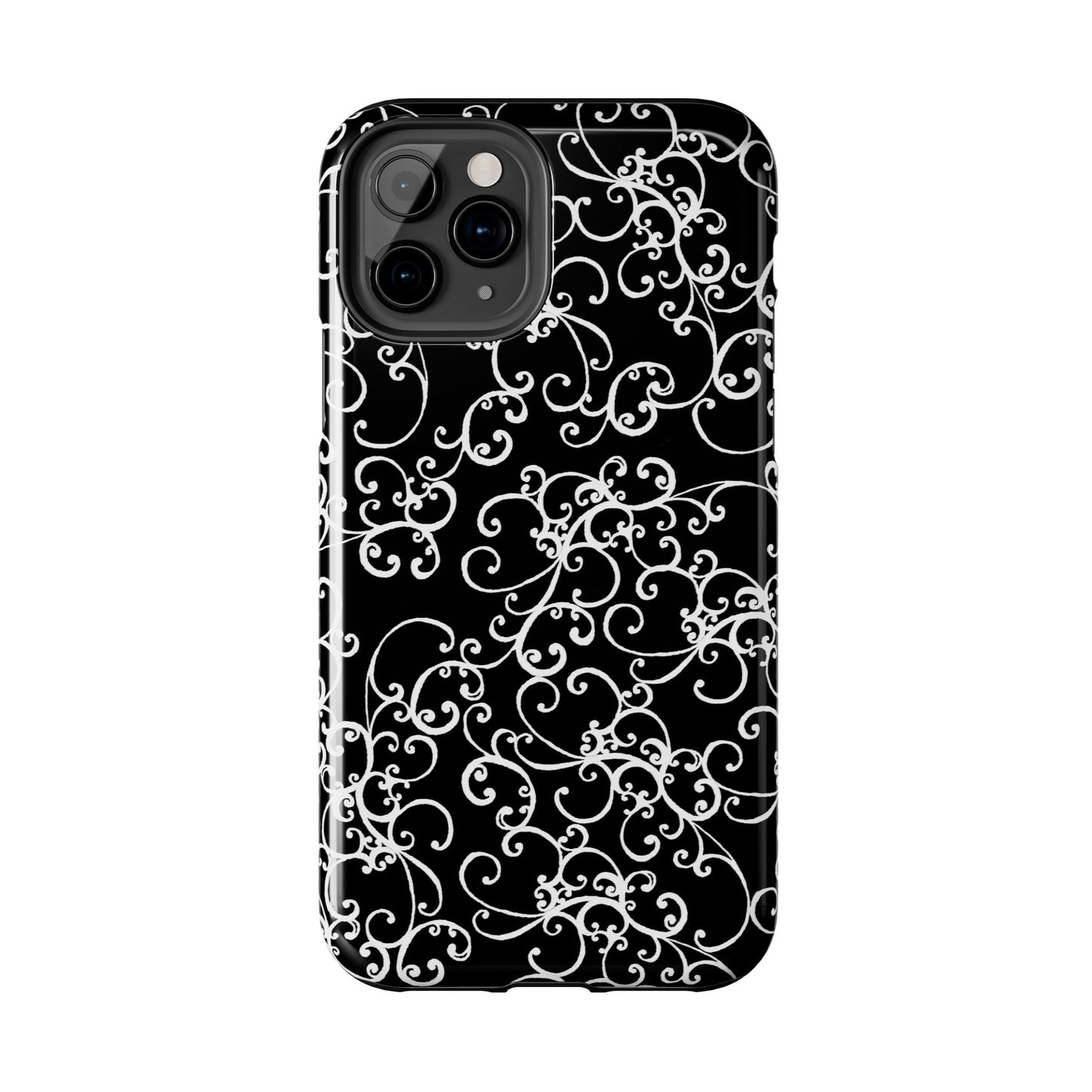Elegant Scroll Black / White Phone Case