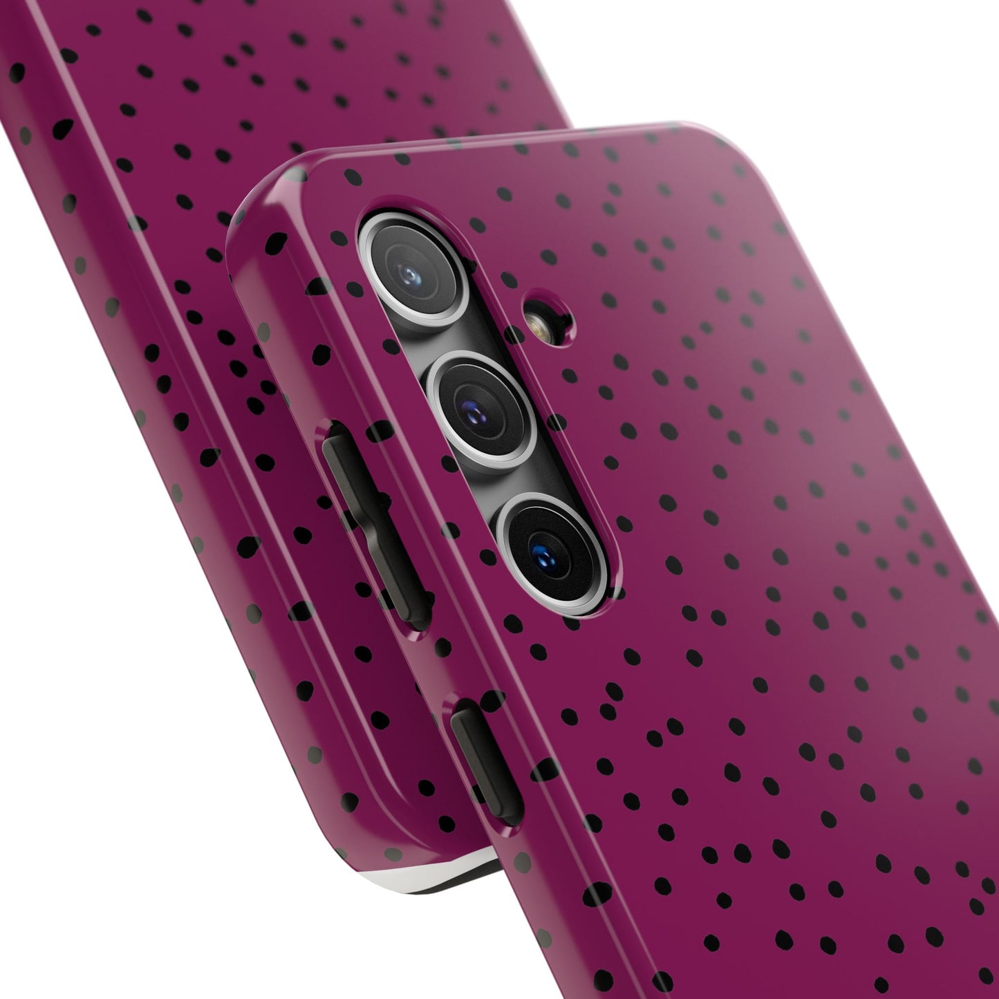 Dinky Dots Burgundy / Black Phone Case